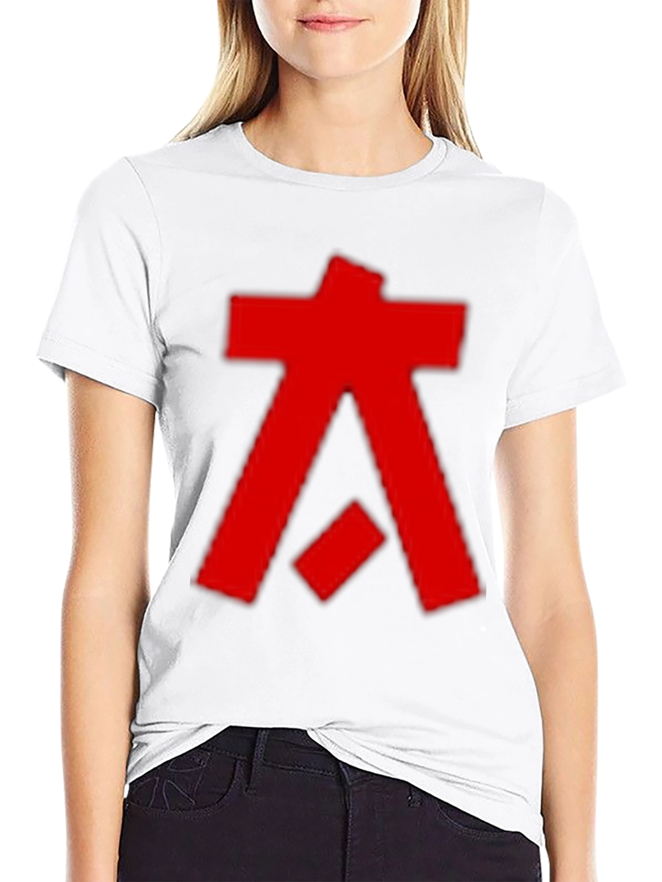 Abstract Graphic Tee - Bold Red Design on Black