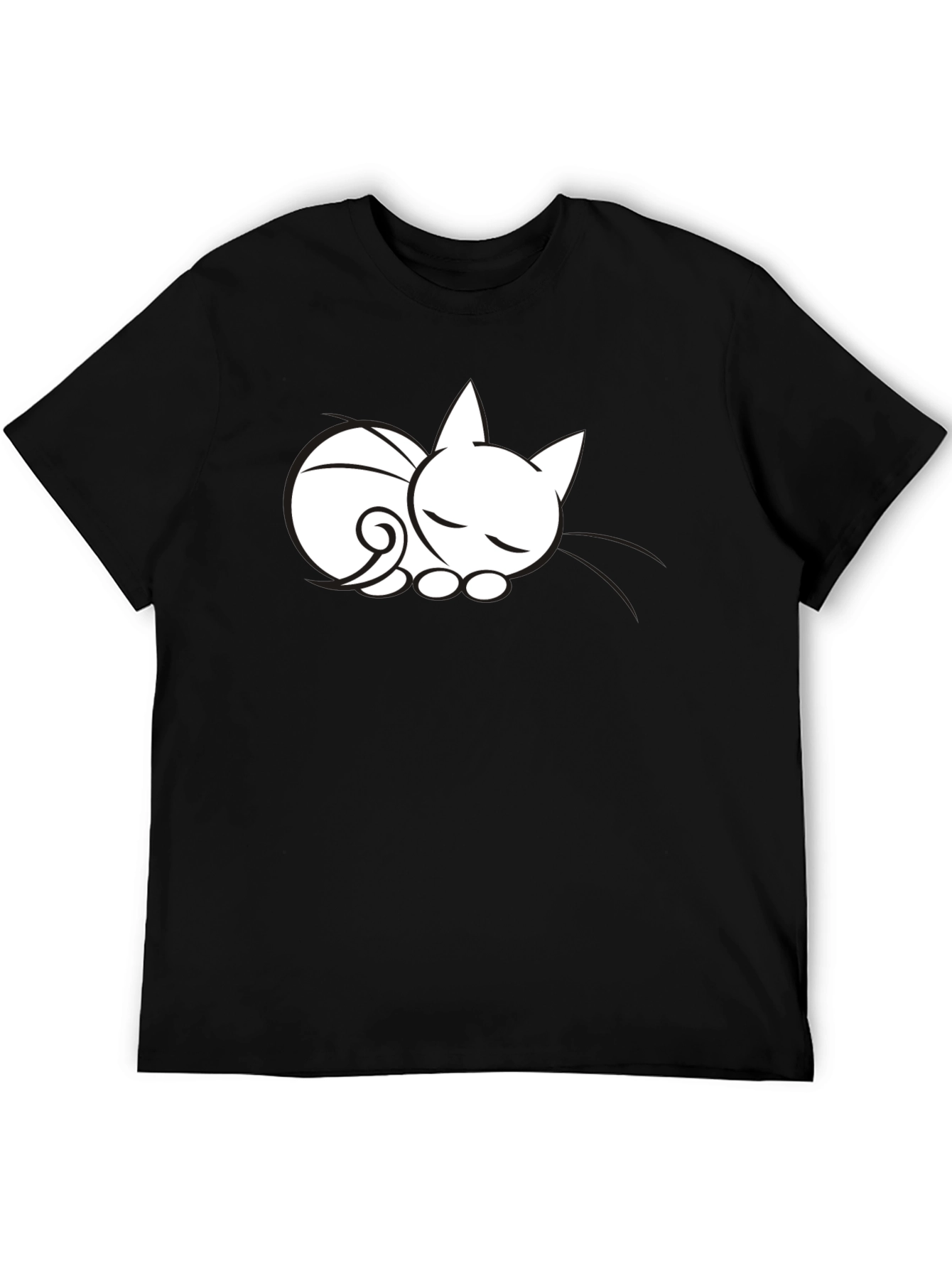 Sleeping Cat Graphic Tee - Soft Cotton