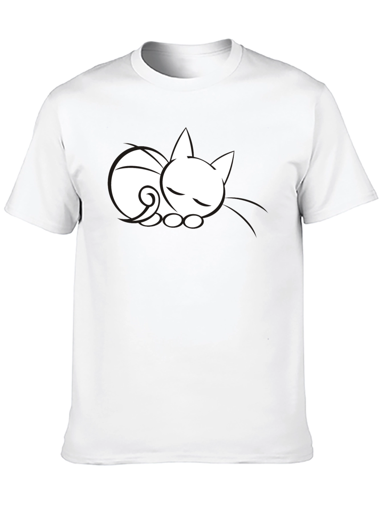 Sleeping Cat Graphic Tee - Soft Cotton