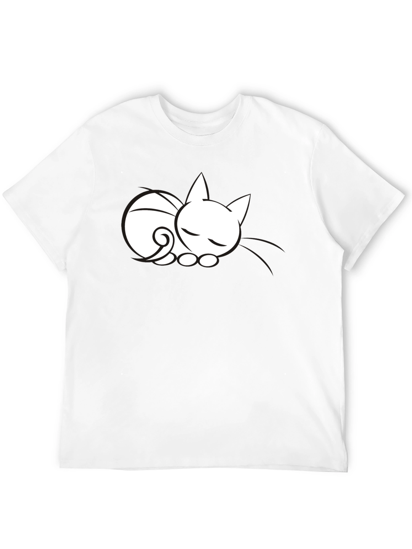 Sleeping Cat Graphic Tee - Soft Cotton
