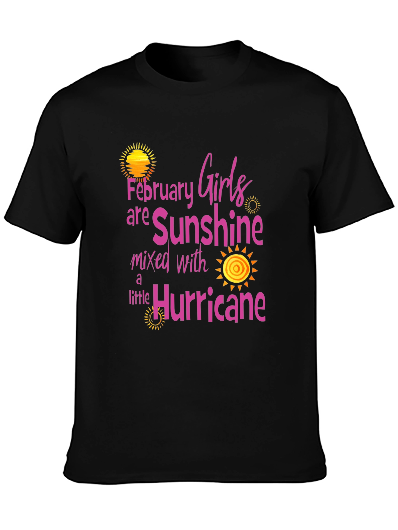 February Girls Sunshine Hurricane Black T-Shirt