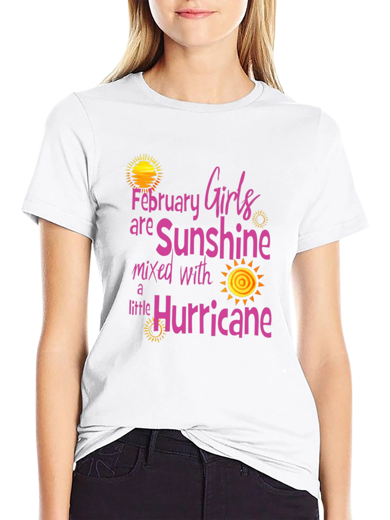 February Girls Sunshine Hurricane Black T-Shirt