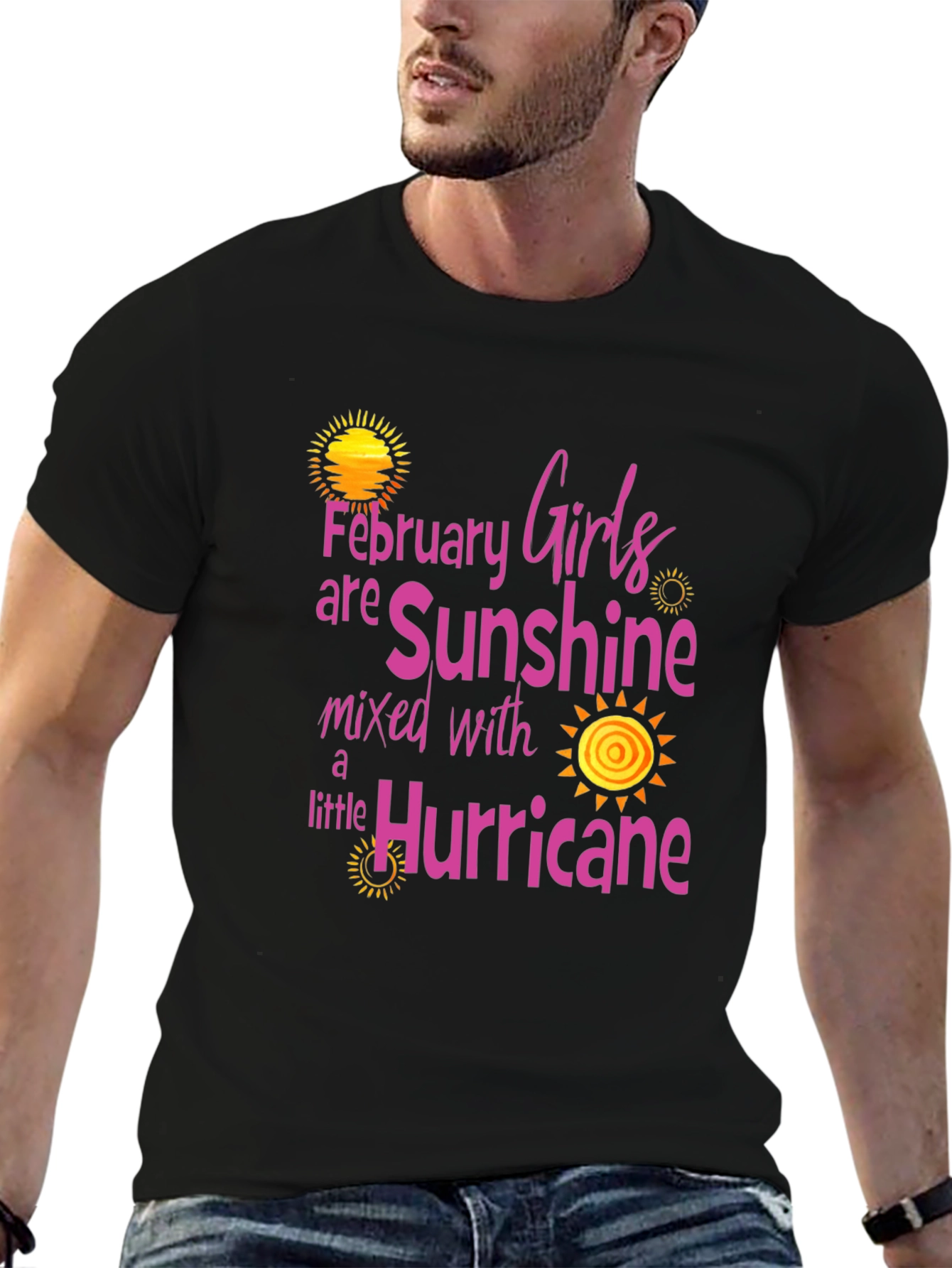 February Girls Sunshine Hurricane Black T-Shirt