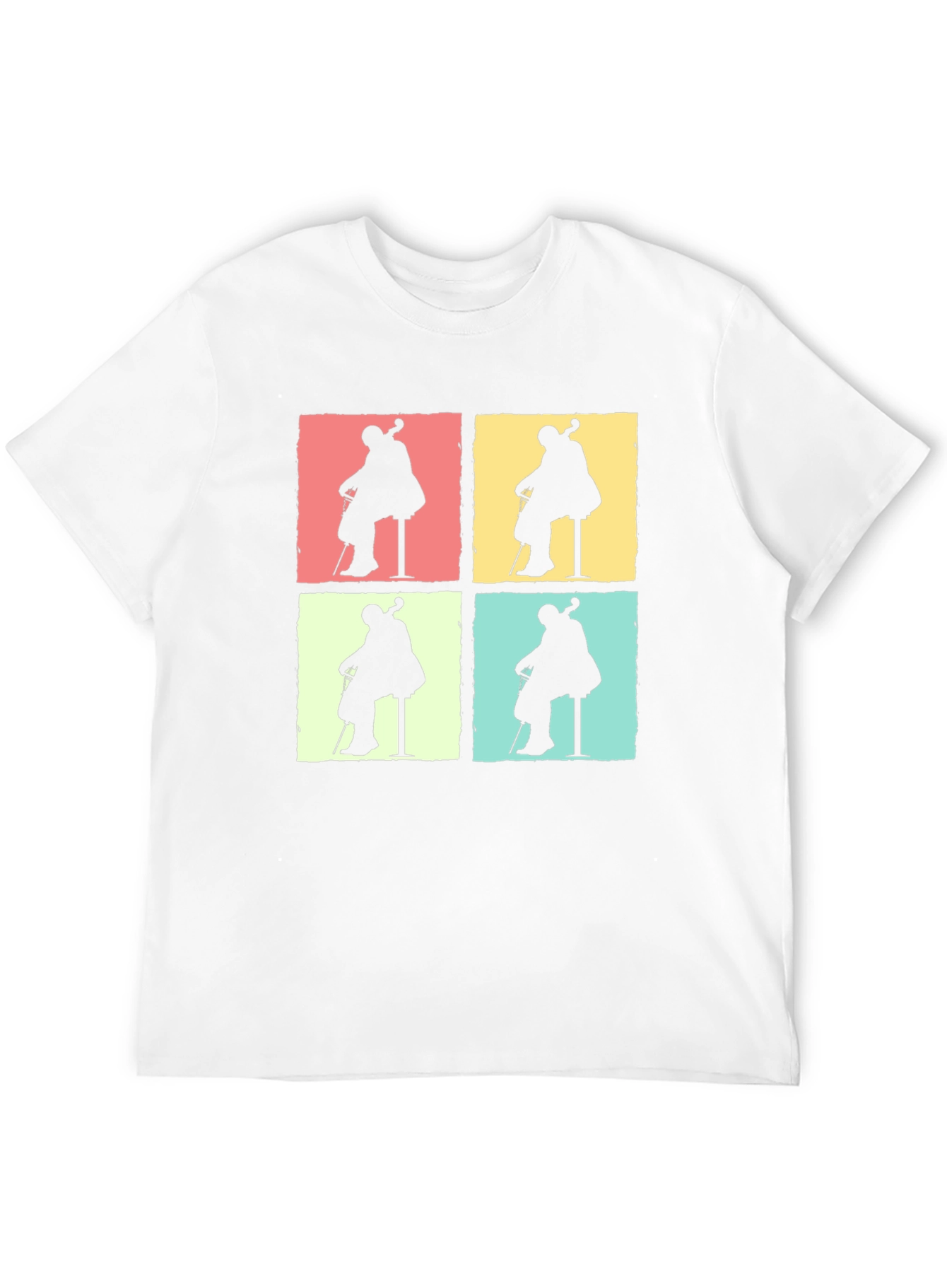 Cello Player Silhouette Graphic T-Shirt