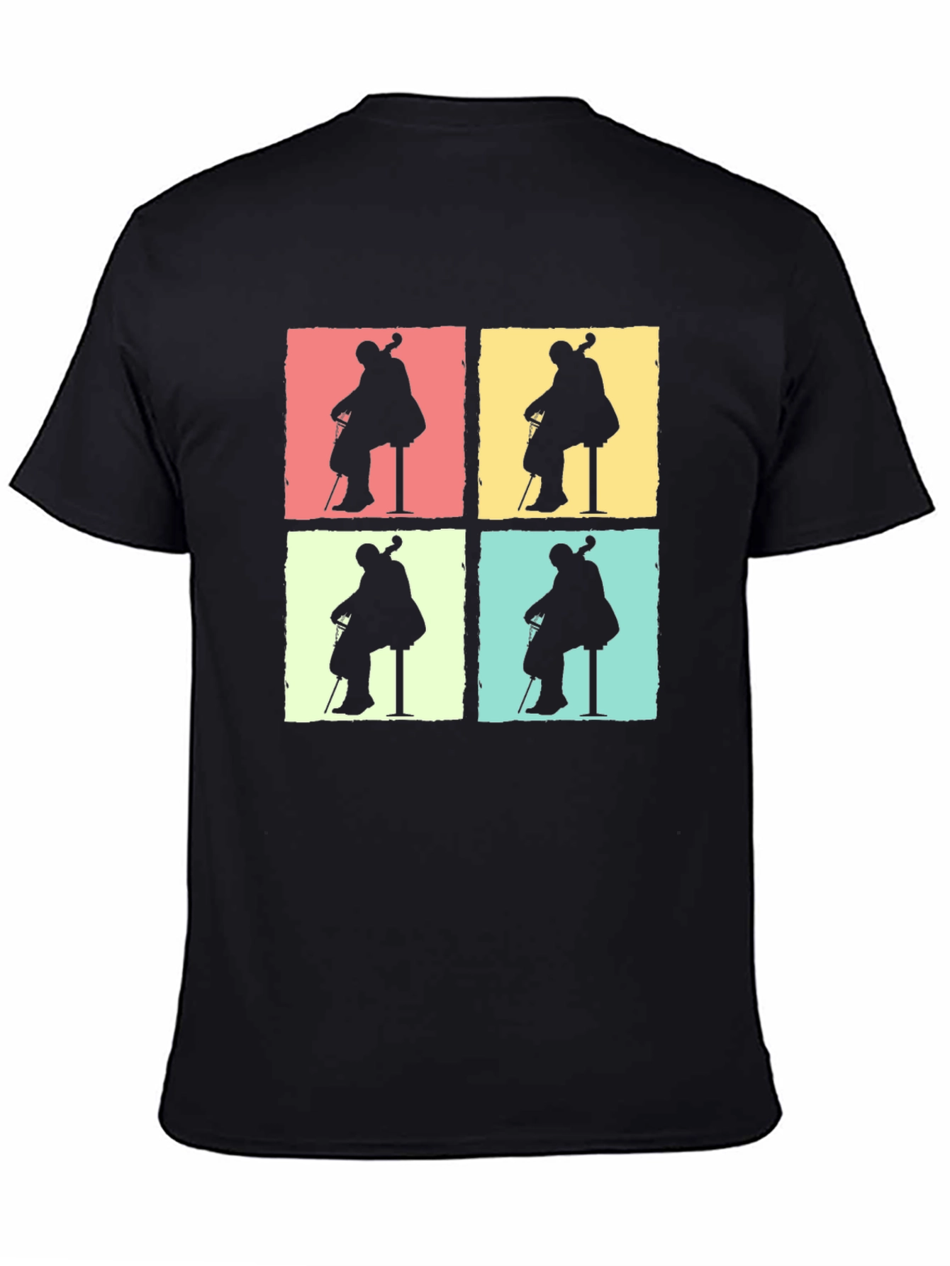 Cello Player Silhouette Graphic T-Shirt
