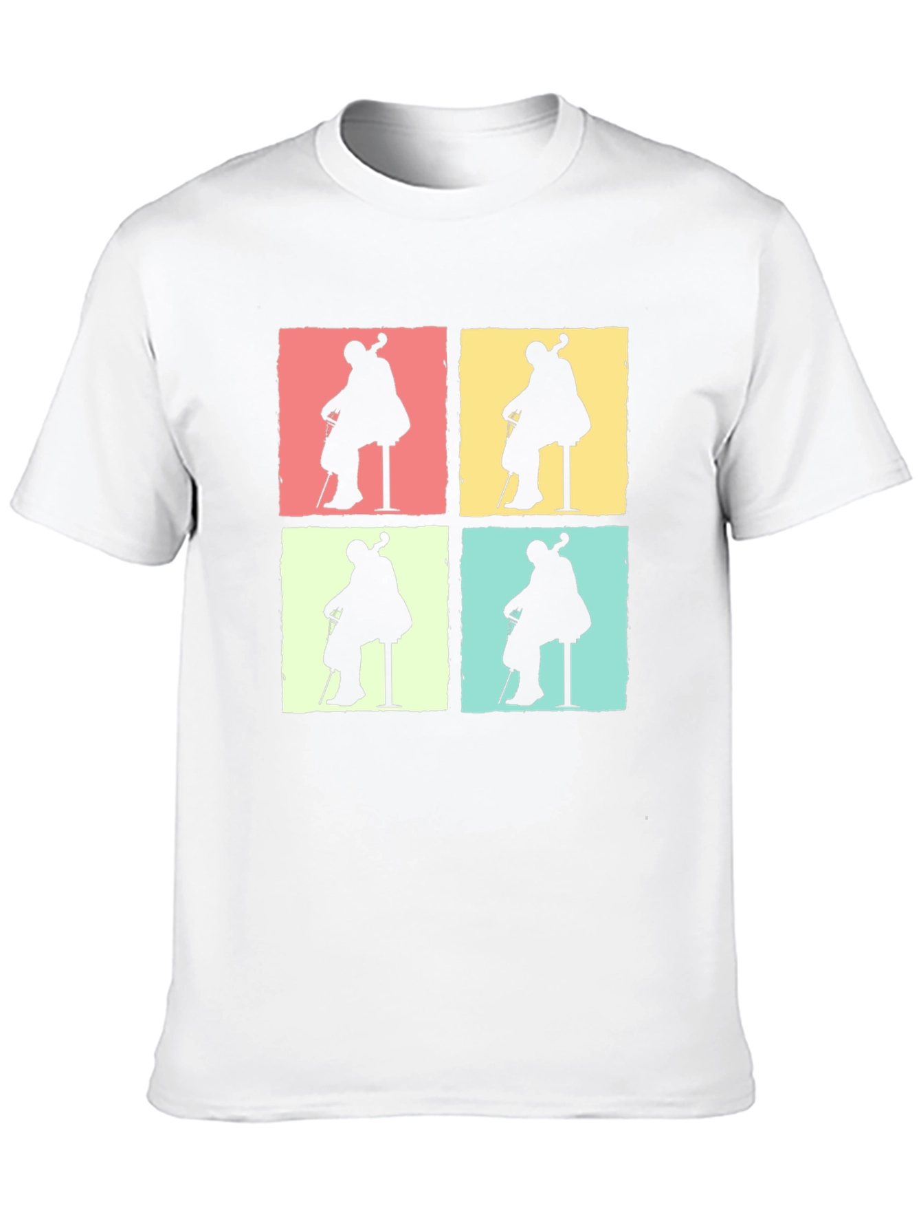 Cello Player Silhouette Graphic T-Shirt