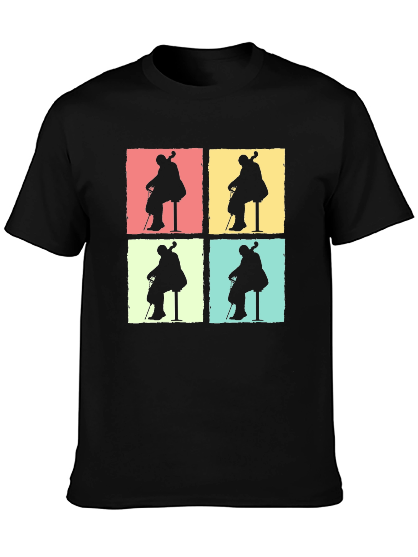 Cello Player Silhouette Graphic T-Shirt