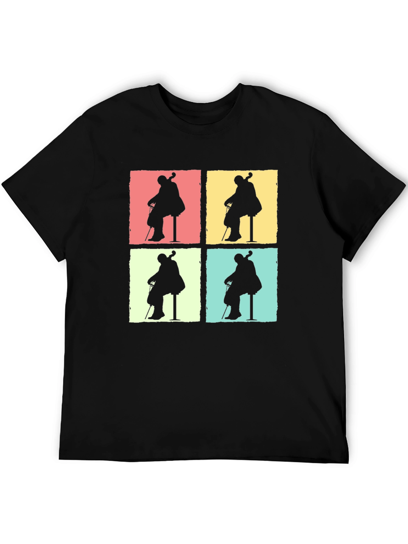 Cello Player Silhouette Graphic T-Shirt