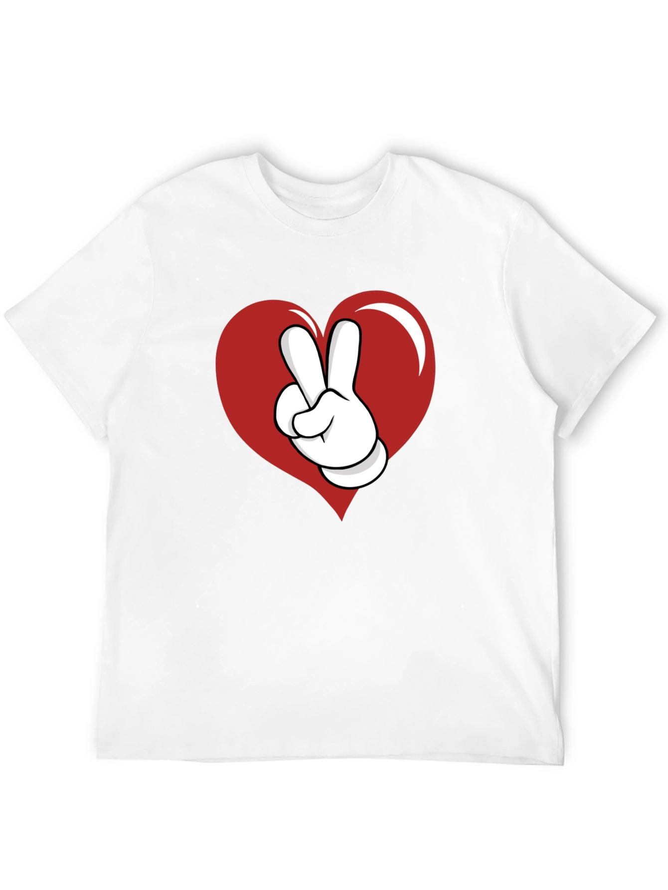 Heart Peace Sign Graphic Tee - Black