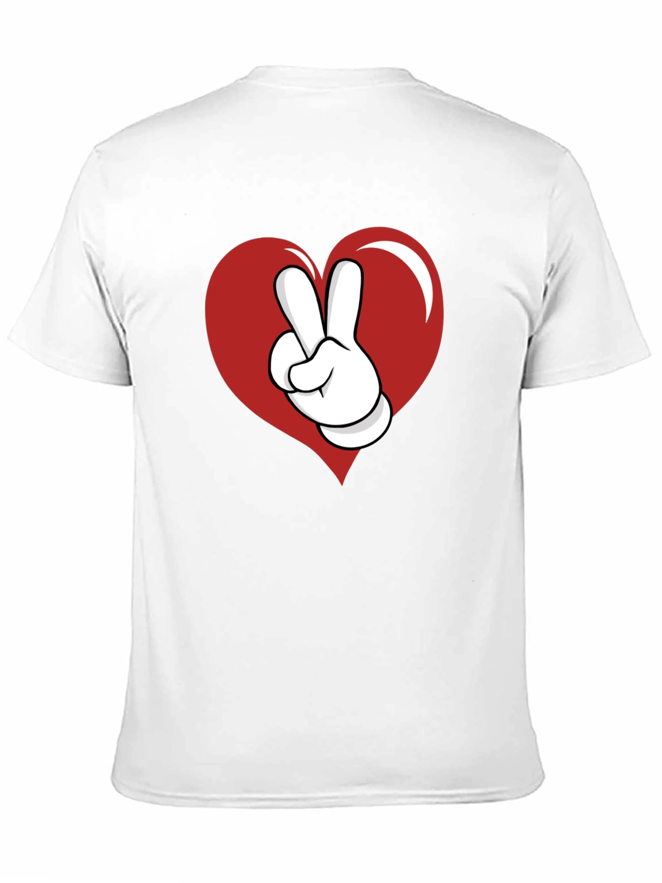 Heart Peace Sign Graphic Tee - Black