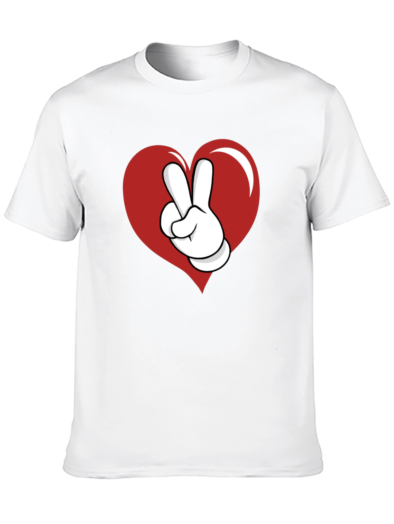Heart Peace Sign Graphic Tee - Black