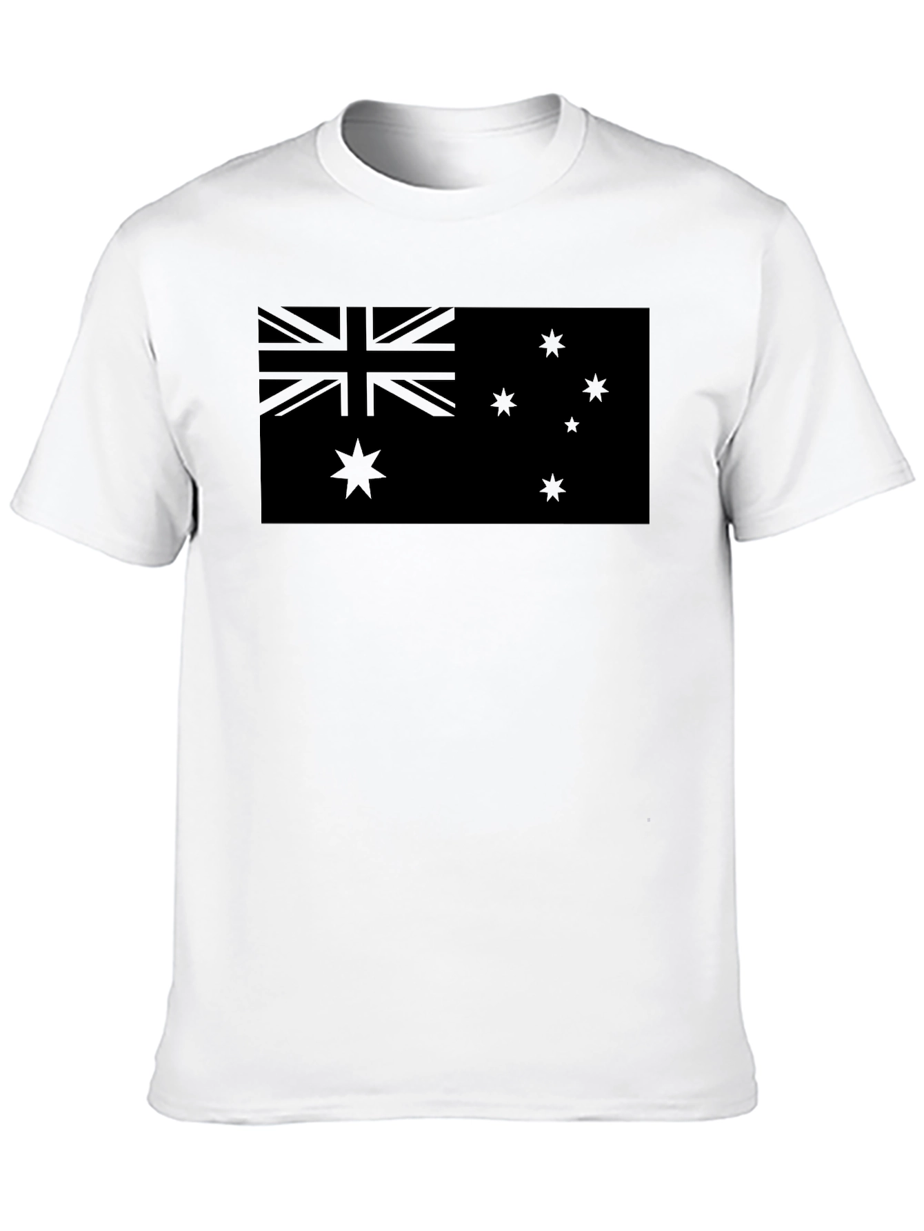 Australian Flag T-Shirt - Black Crew Neck Tee