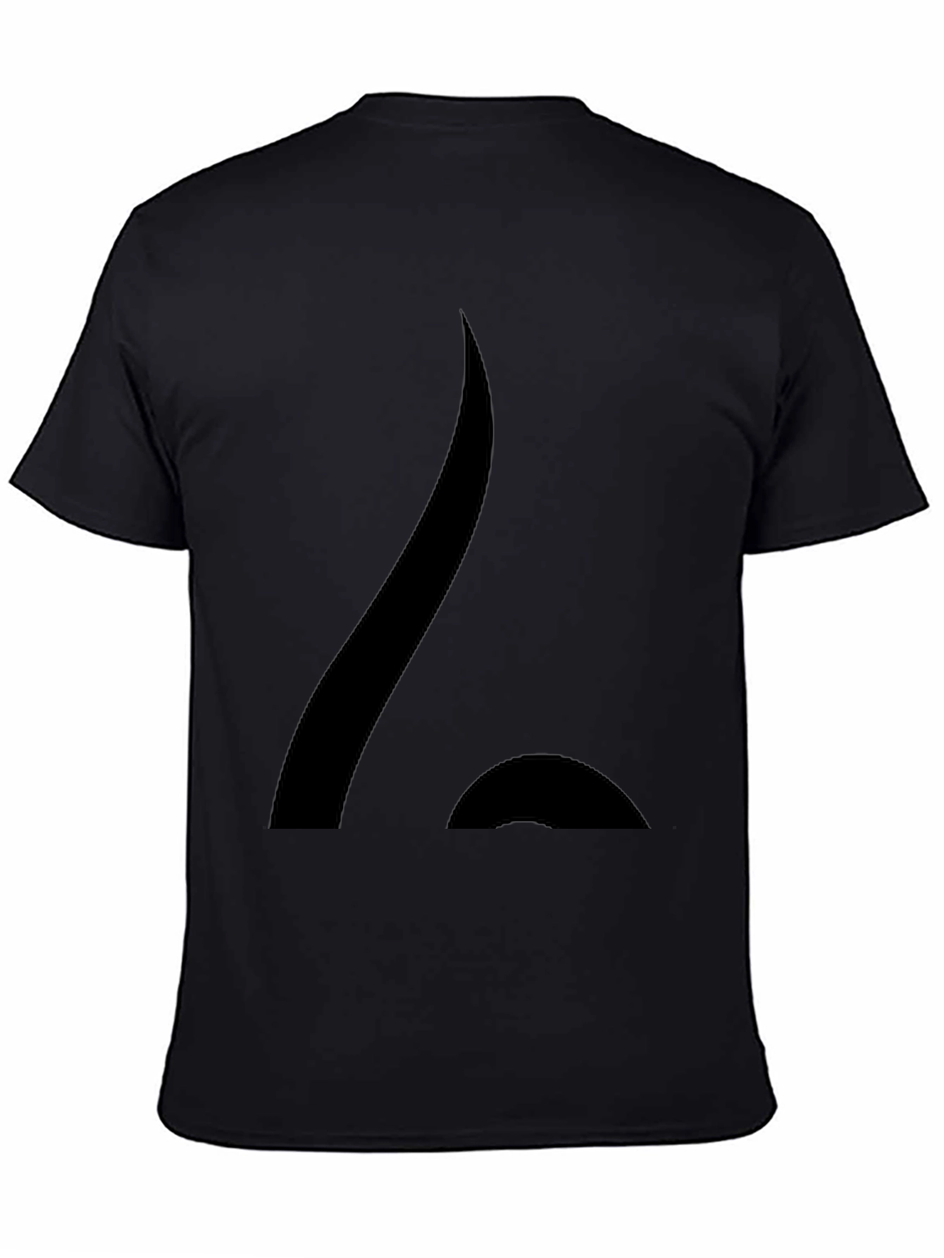 Abstract Design Black Cotton Blend Tee Shirt