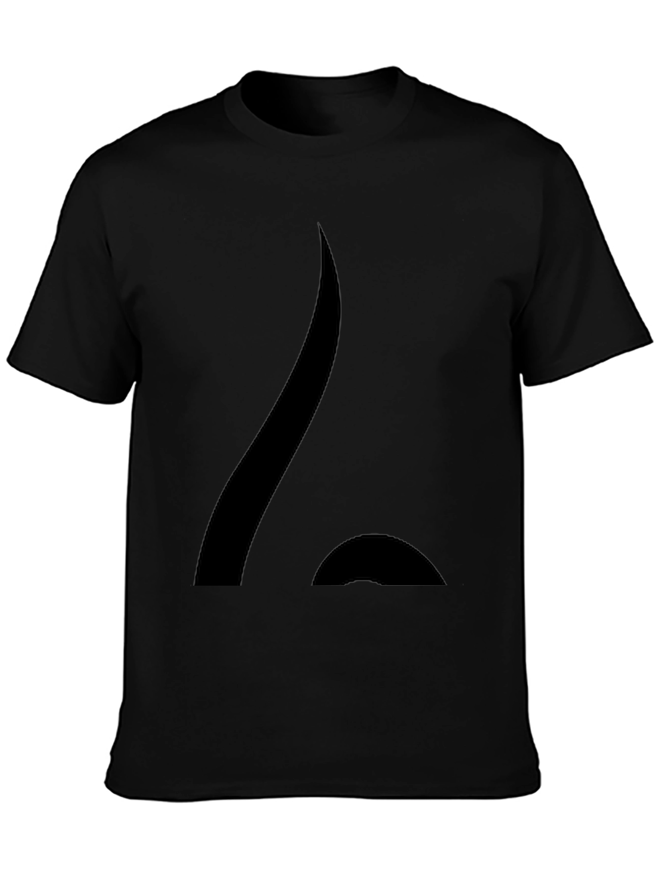Abstract Design Black Cotton Blend Tee Shirt