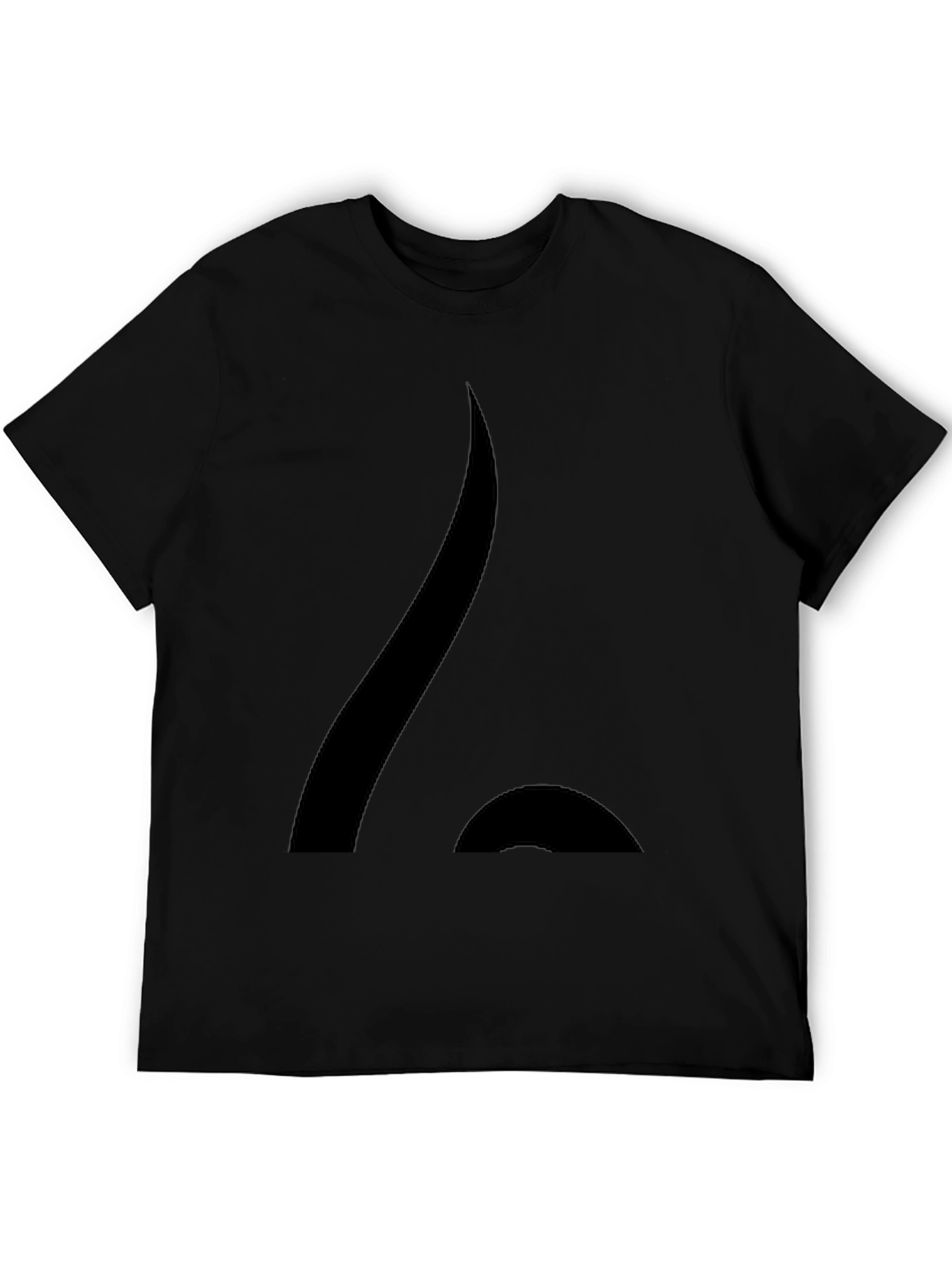 Abstract Design Black Cotton Blend Tee Shirt