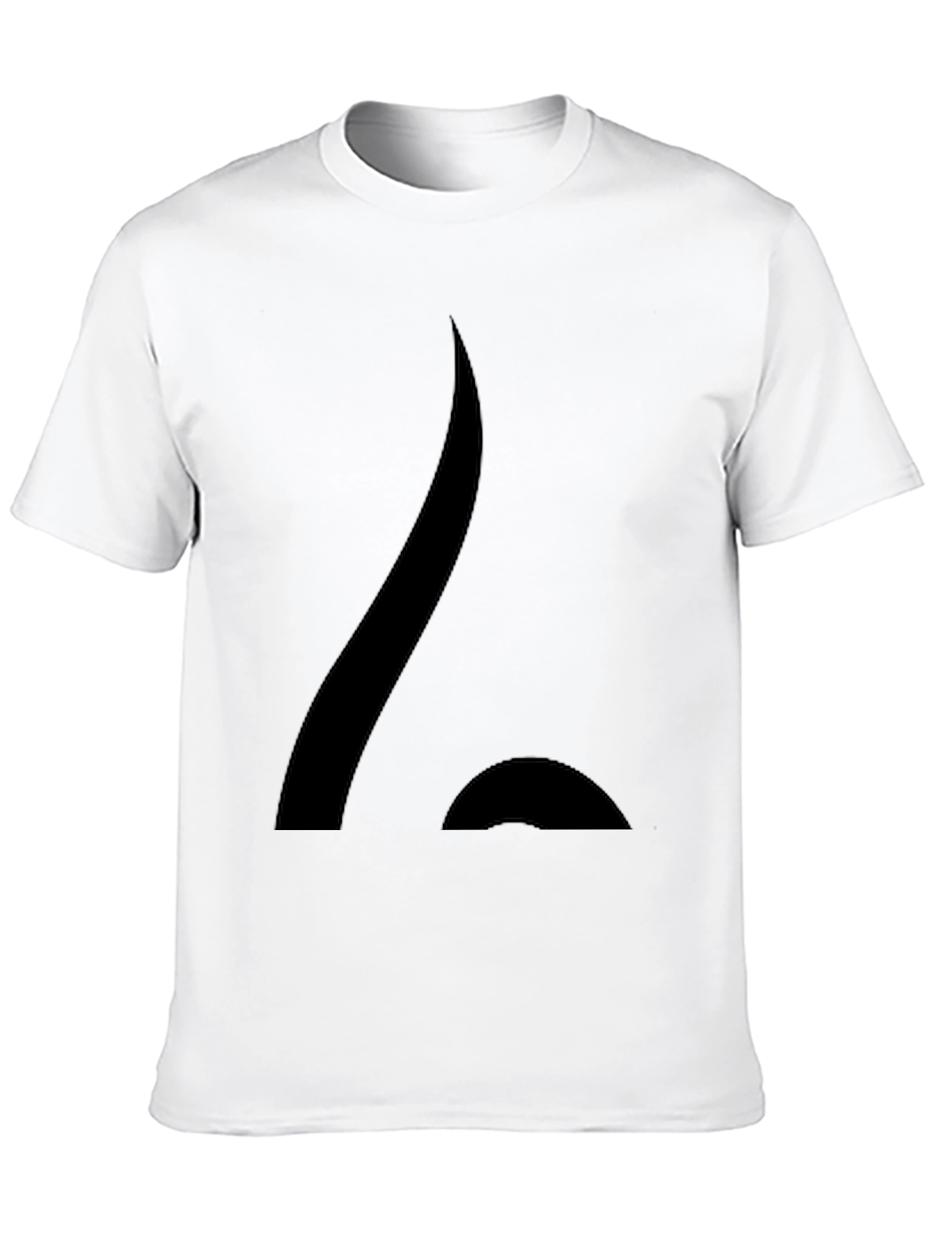 Abstract Design Black Cotton Blend Tee Shirt