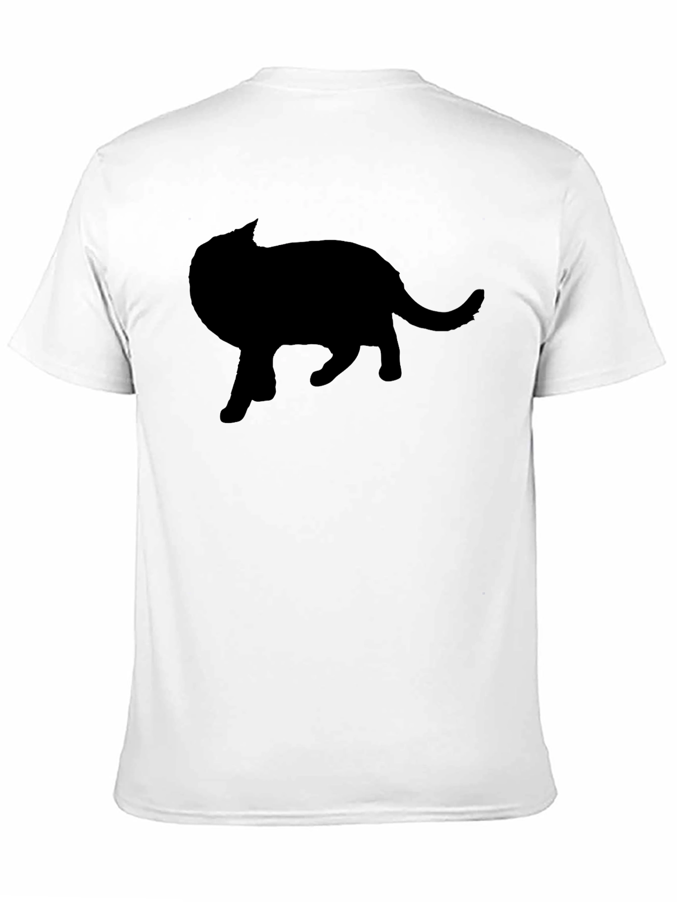 Black Cat Silhouette Graphic Tee - Mens Crew Neck