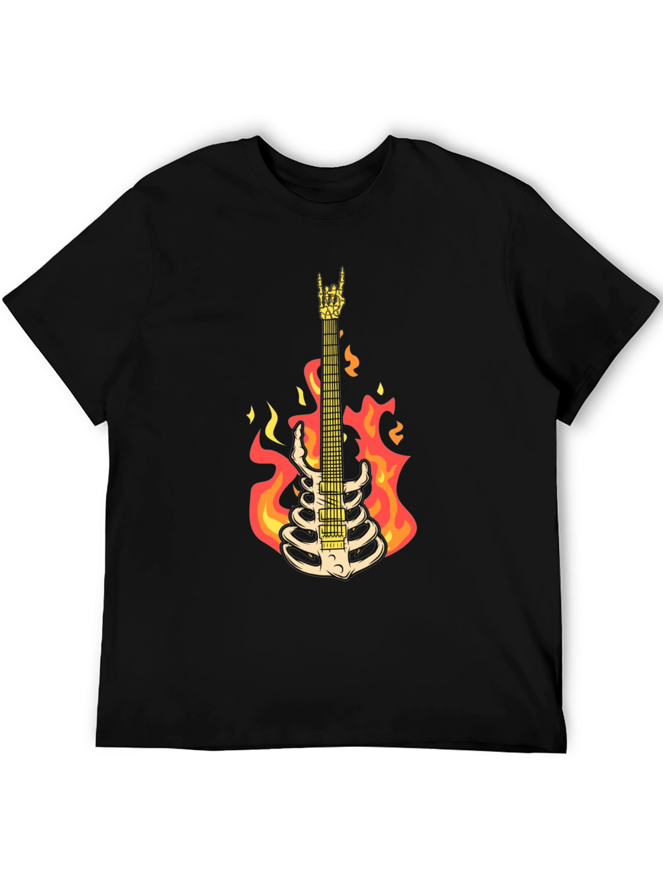 Flaming Skeleton Guitar T-Shirt