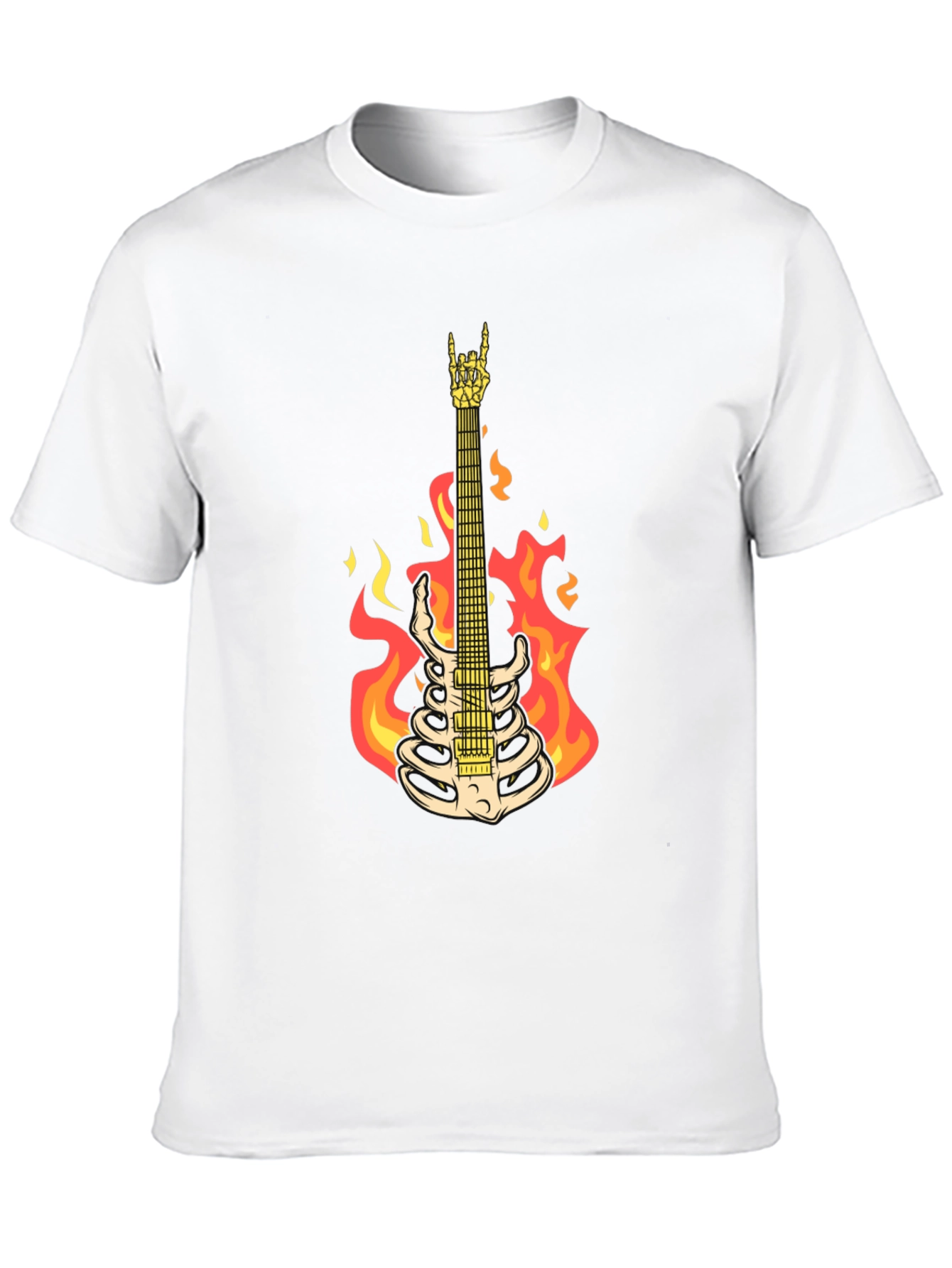 Flaming Skeleton Guitar T-Shirt