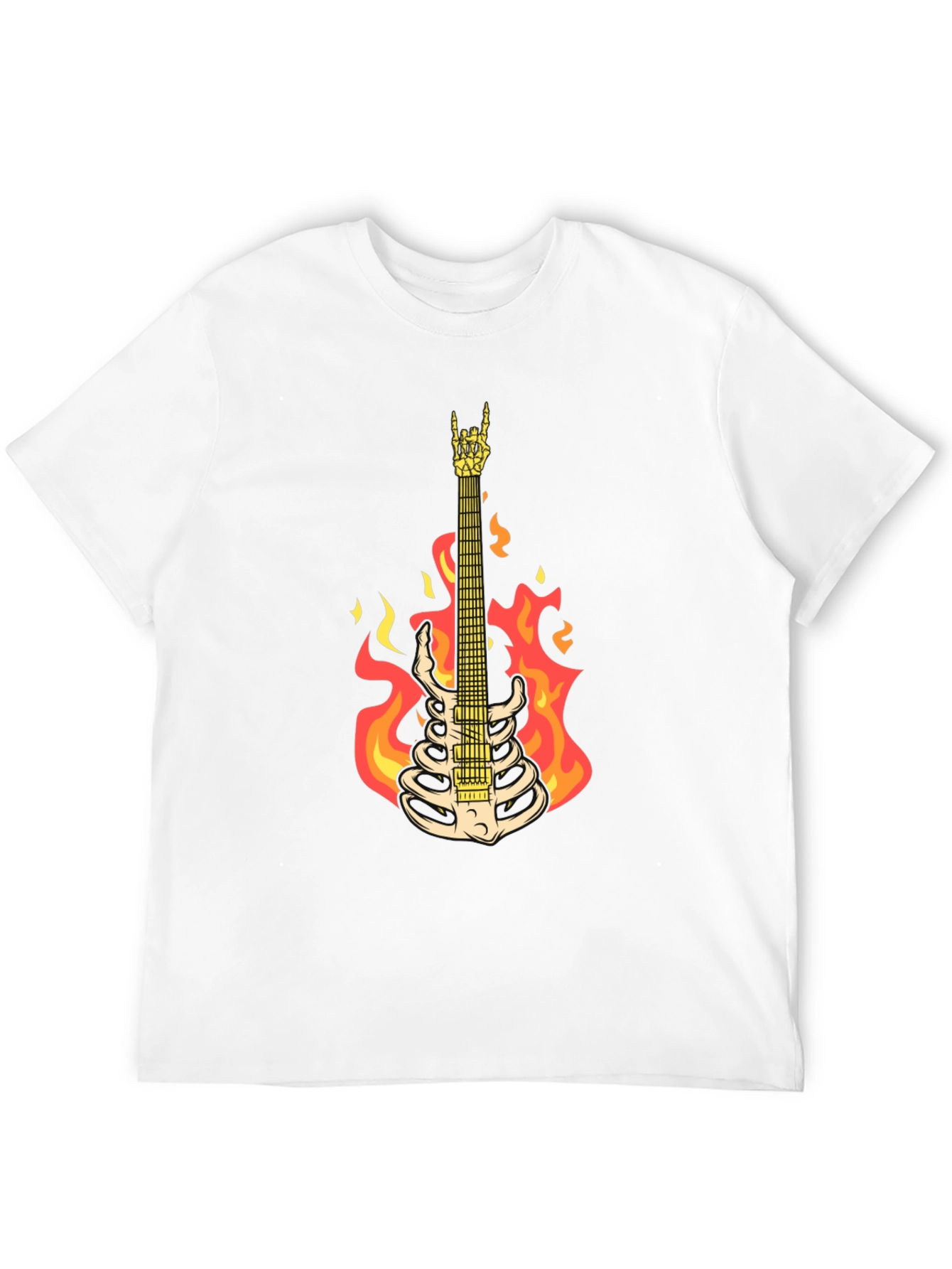 Flaming Skeleton Guitar T-Shirt