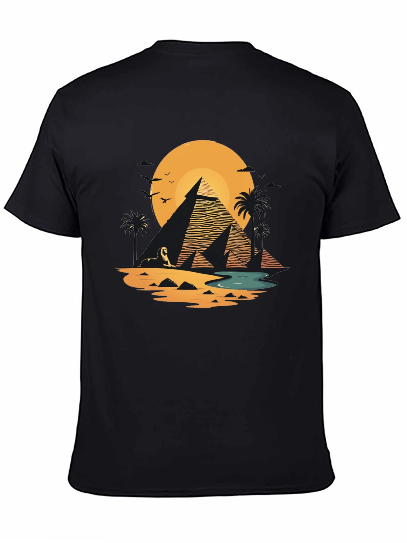 Egyptian Pyramid Graphic Tee - Desert Scene T-Shirt