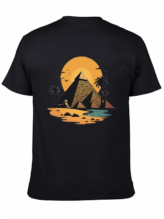 Egyptian Pyramid Graphic Tee - Desert Scene T-Shirt