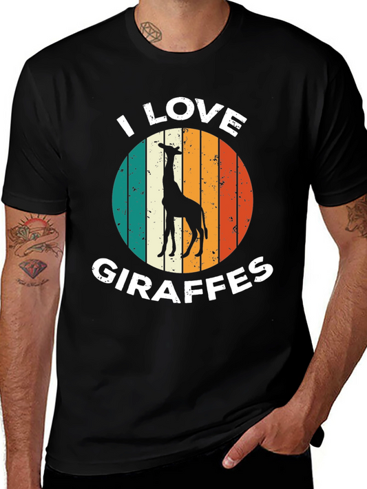 I Love Giraffes T-Shirt Retro Style