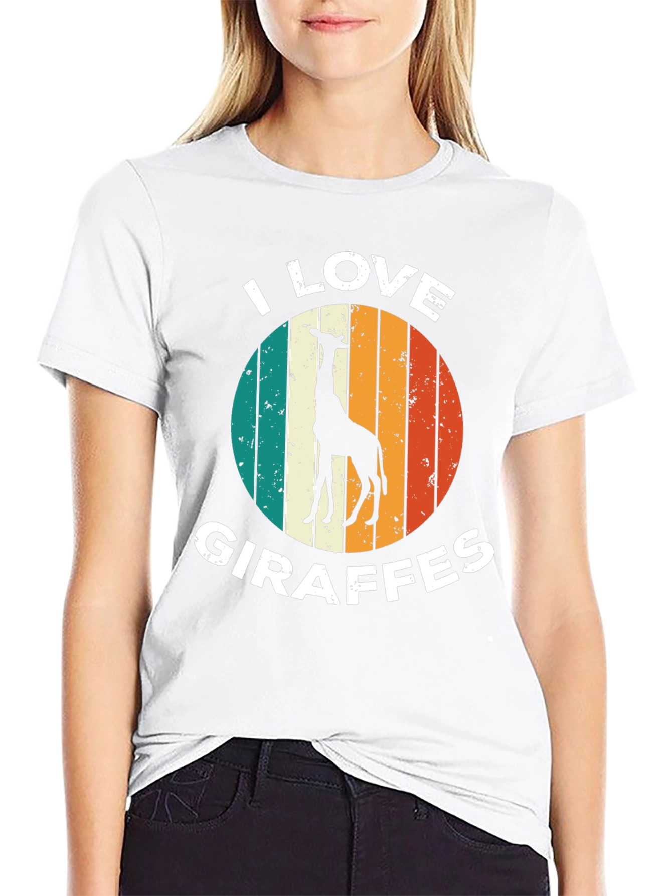 I Love Giraffes T-Shirt Retro Style