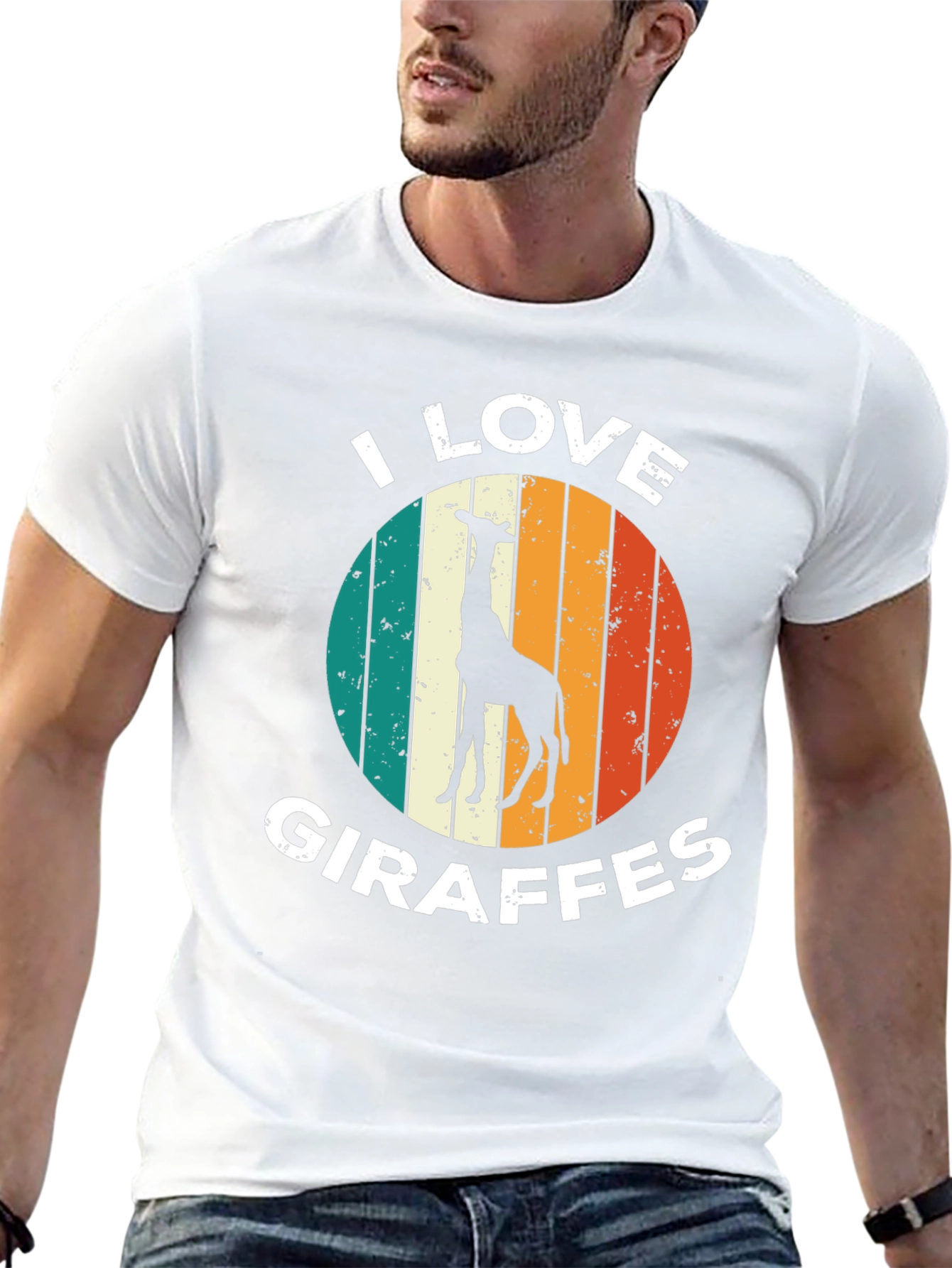 I Love Giraffes T-Shirt Retro Style