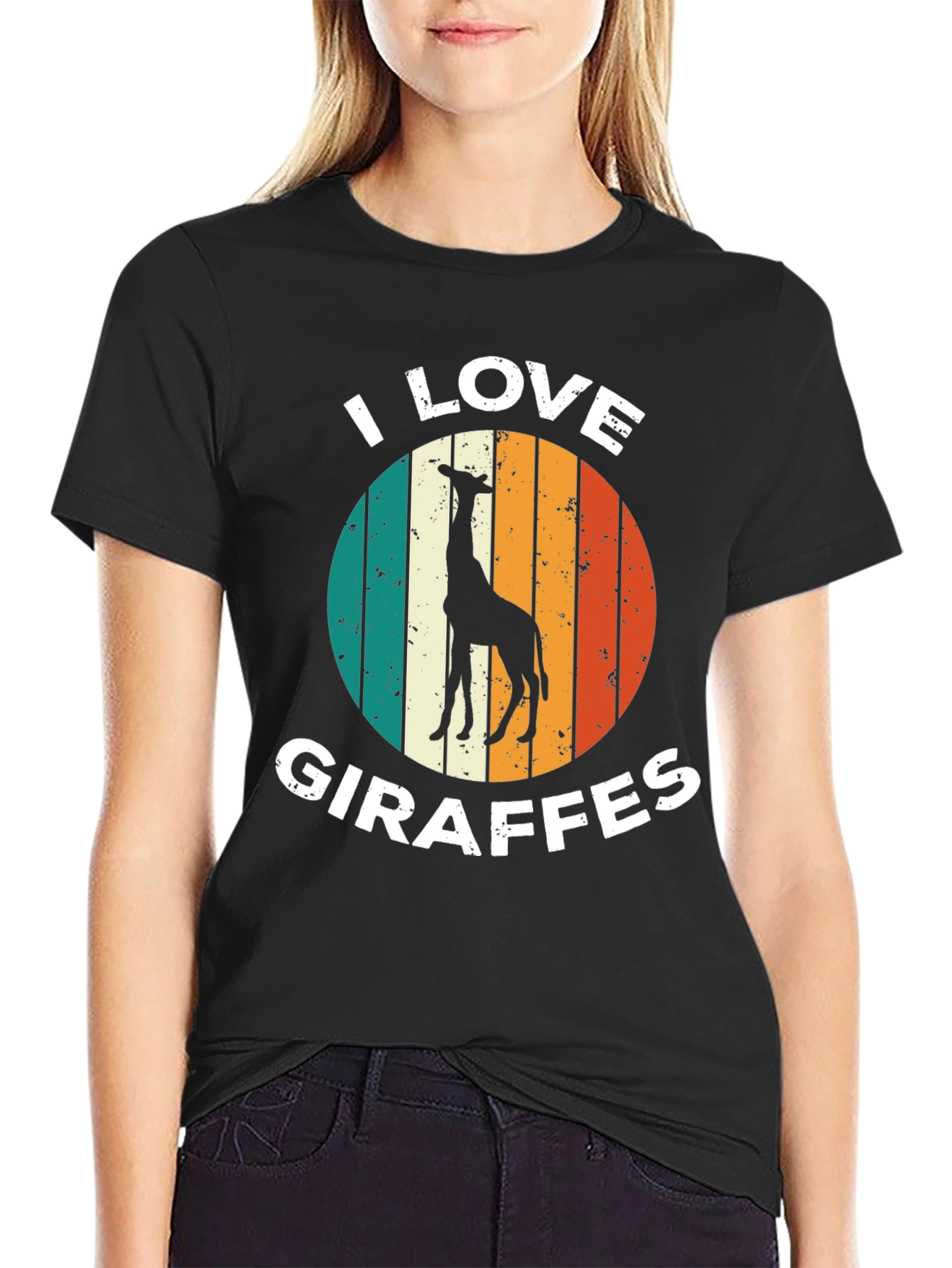 I Love Giraffes T-Shirt Retro Style