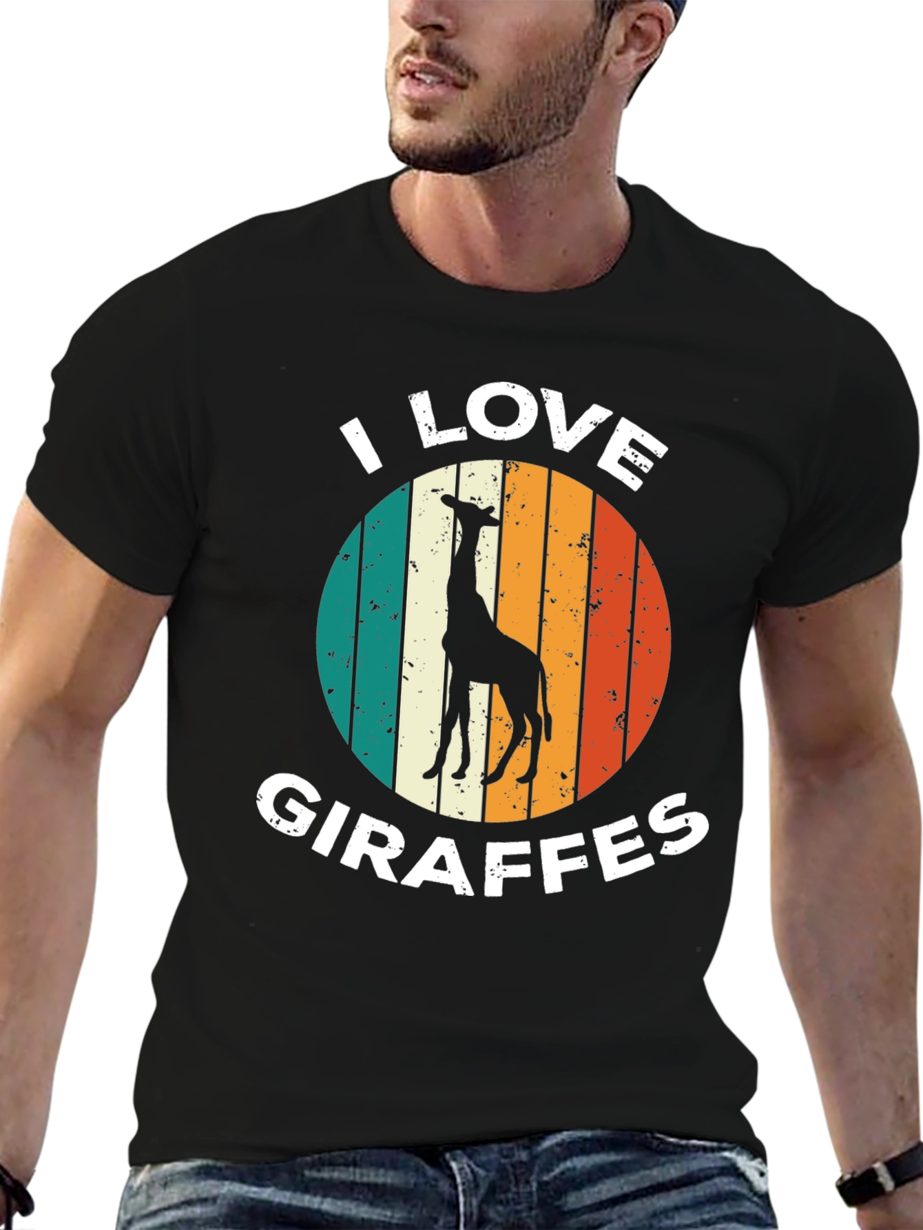 I Love Giraffes T-Shirt Retro Style