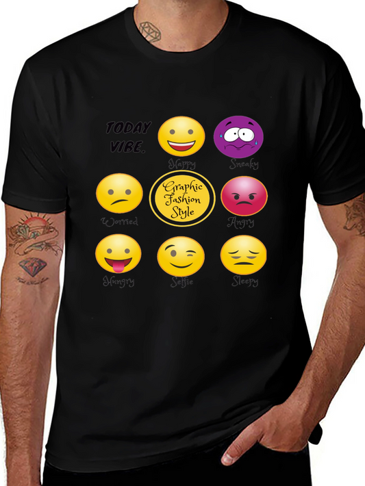 Today Vibe Emoji Graphic Style T-Shirt