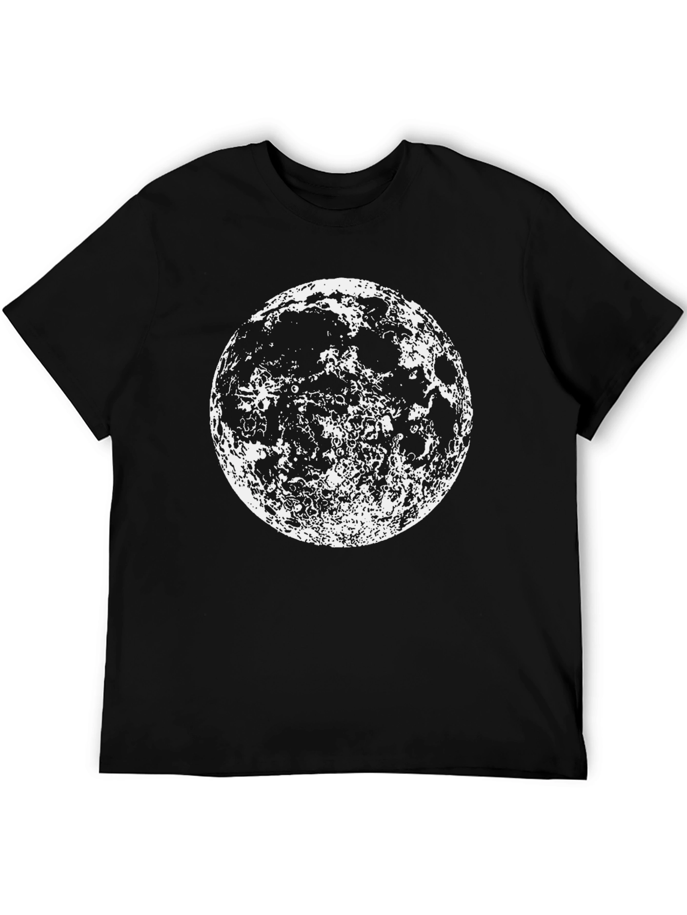 Lunar Phase Graphic Tee - Black Cotton Moon Print