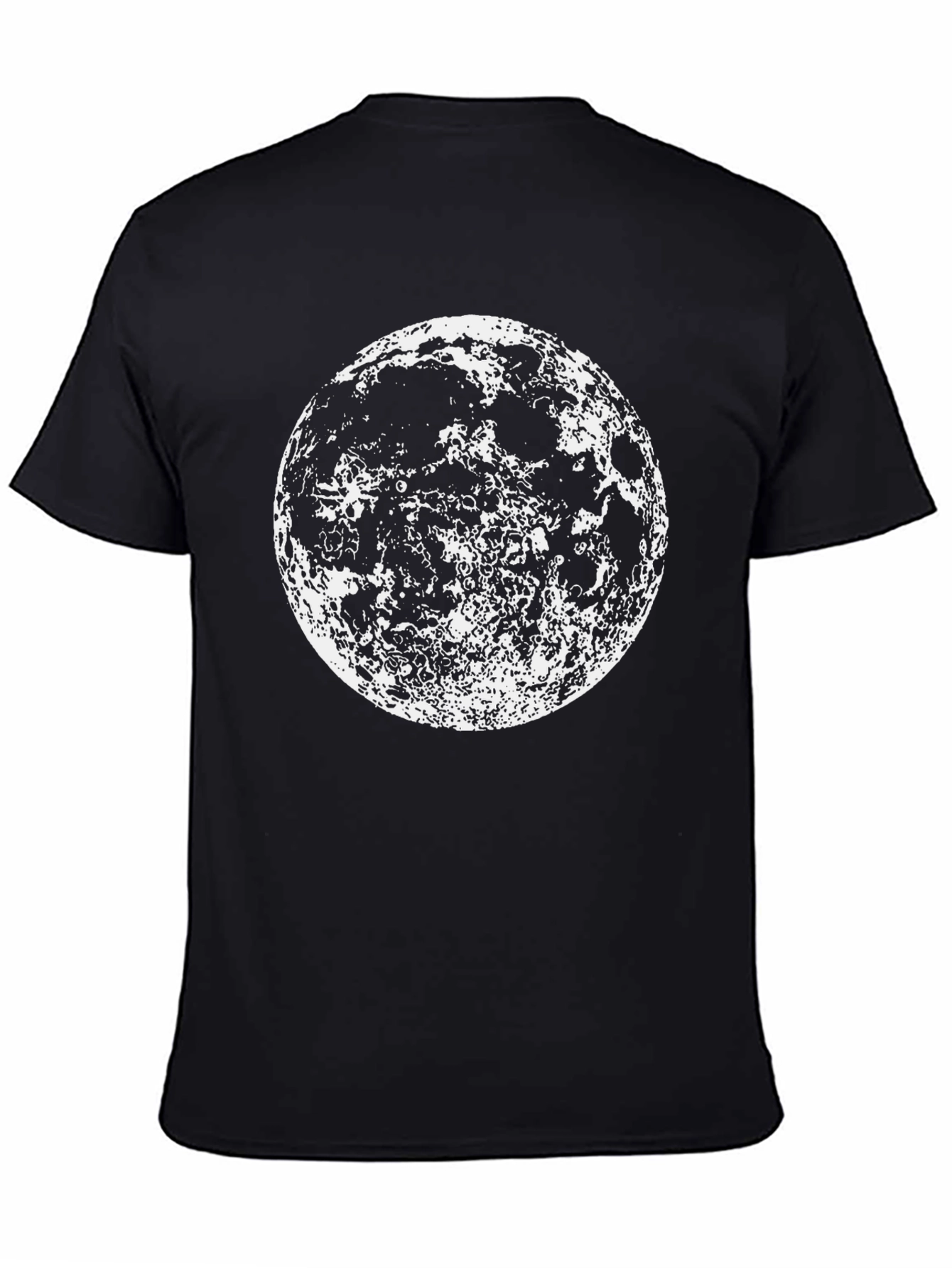 Lunar Phase Graphic Tee - Black Cotton Moon Print