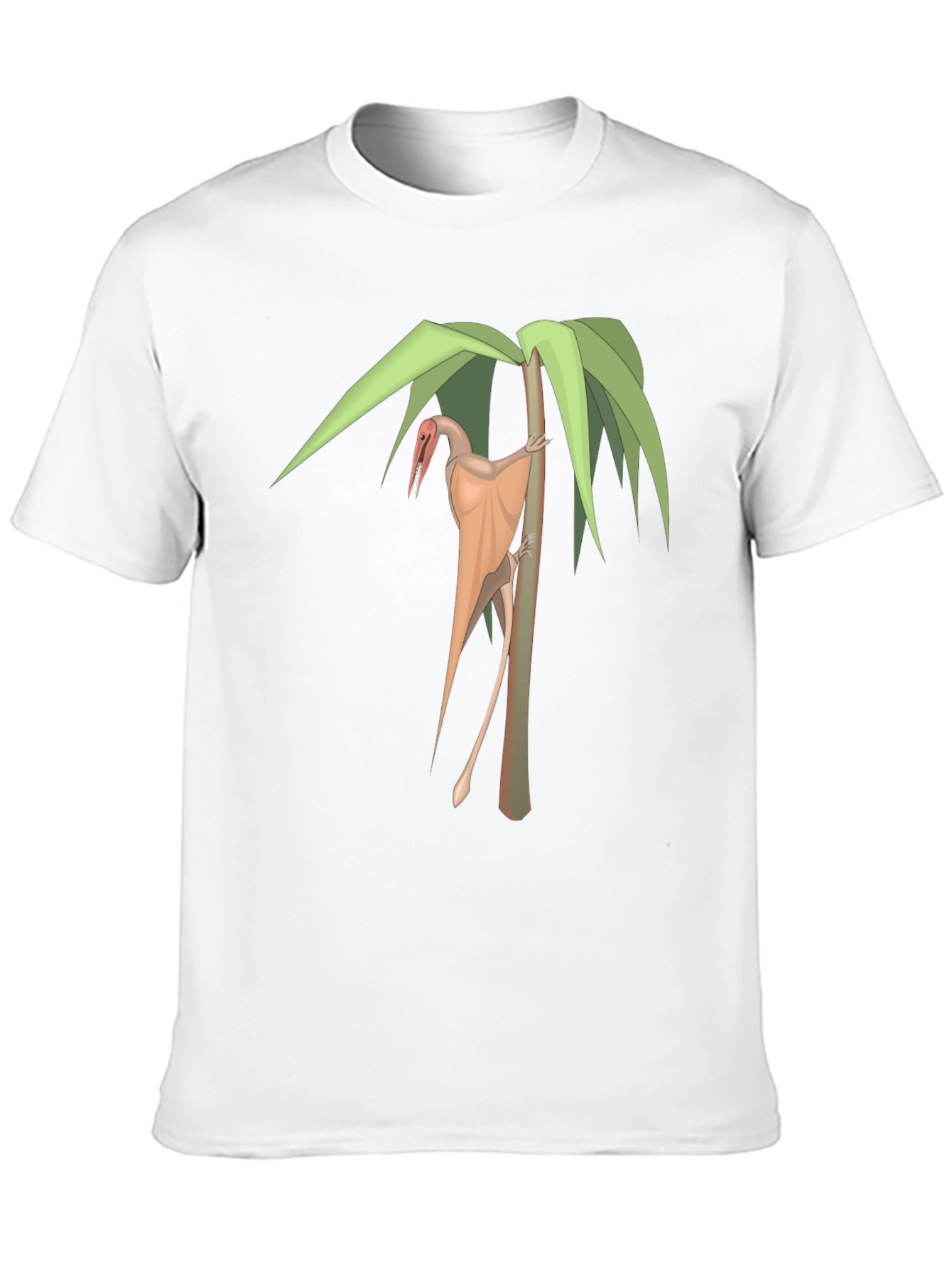 Pterodactyl on Palm Tree Black T-Shirt
