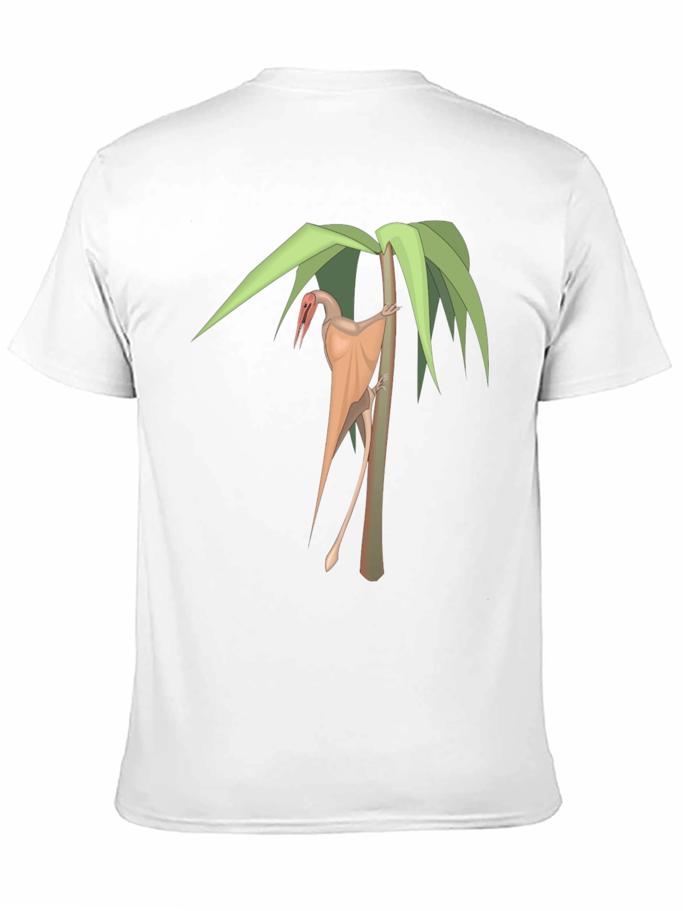 Pterodactyl on Palm Tree Black T-Shirt