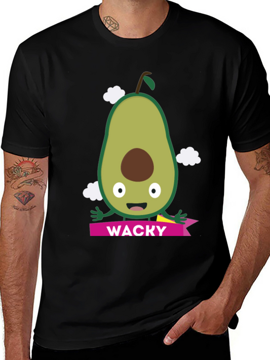 Wacky Avocado Graphic Tee - Trendy Casual Top