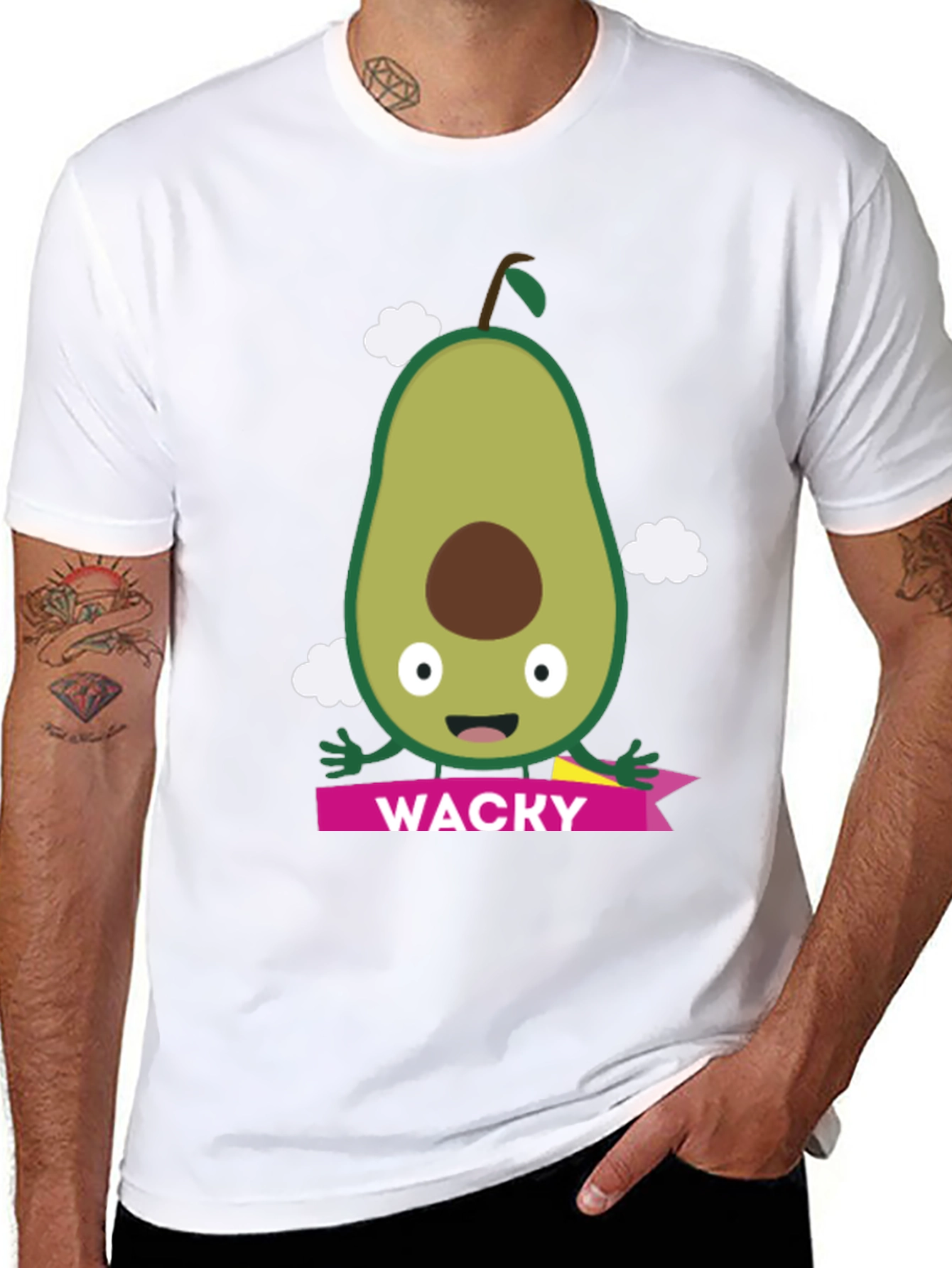 Wacky Avocado Graphic Tee - Trendy Casual Top