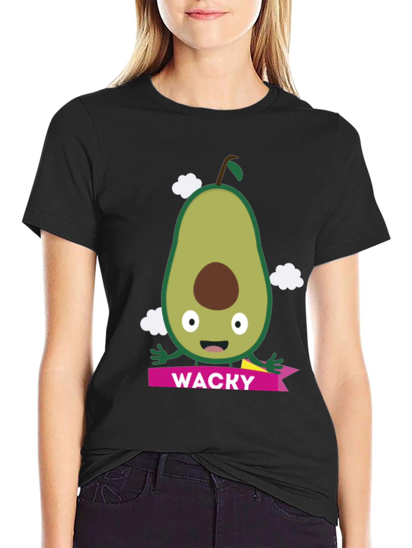 Wacky Avocado Graphic Tee - Trendy Casual Top