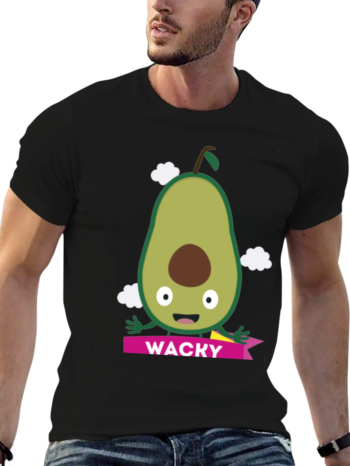 Wacky Avocado Graphic Tee - Trendy Casual Top