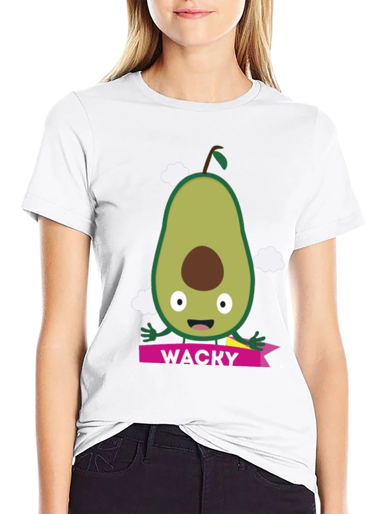 Wacky Avocado Graphic Tee - Trendy Casual Top