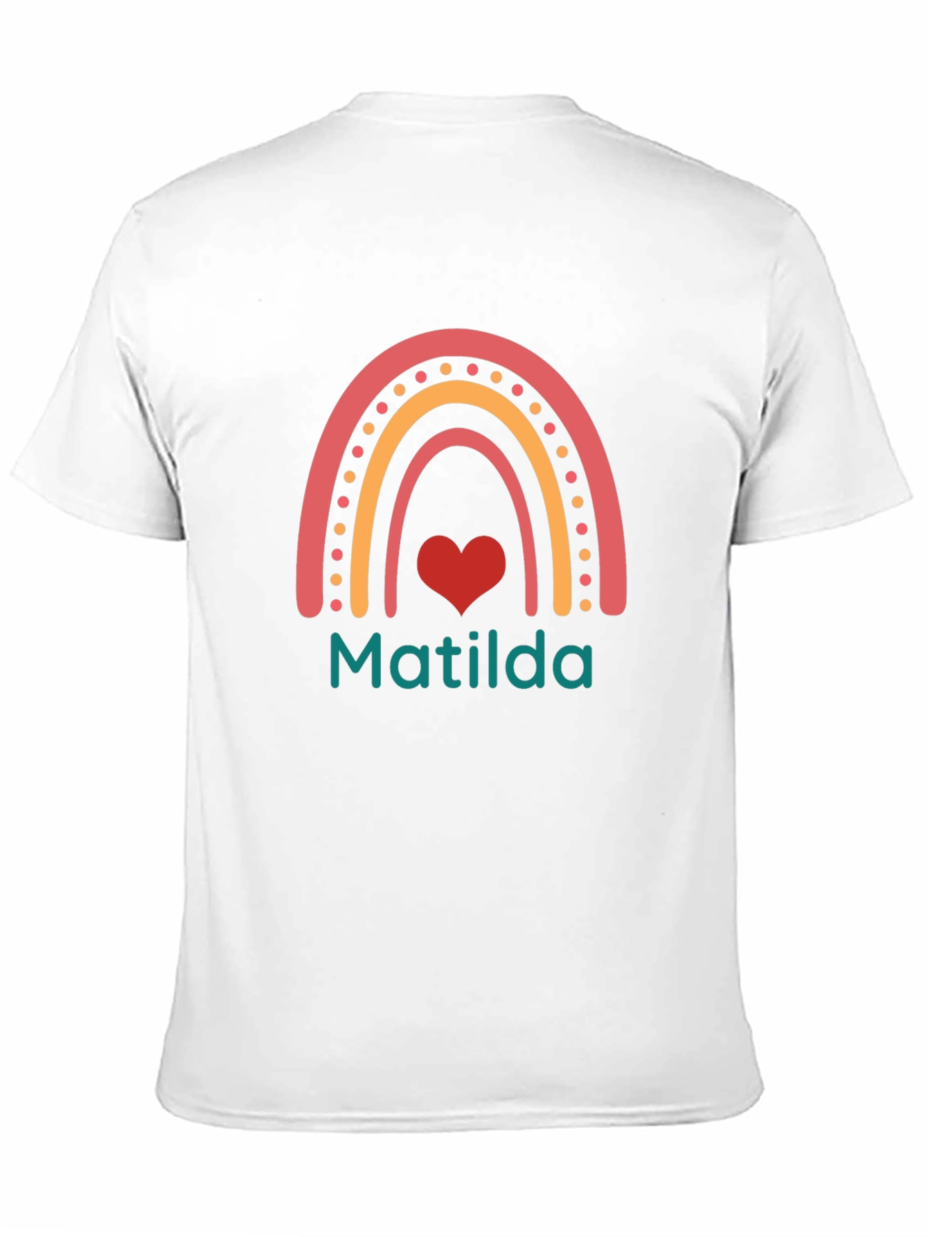 Matilda Rainbow Heart Personalized T-Shirt