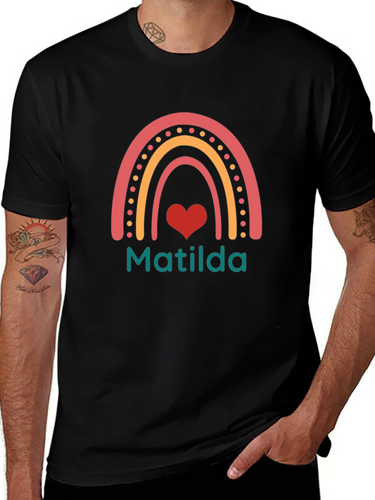 Matilda Rainbow Heart Personalized T-Shirt