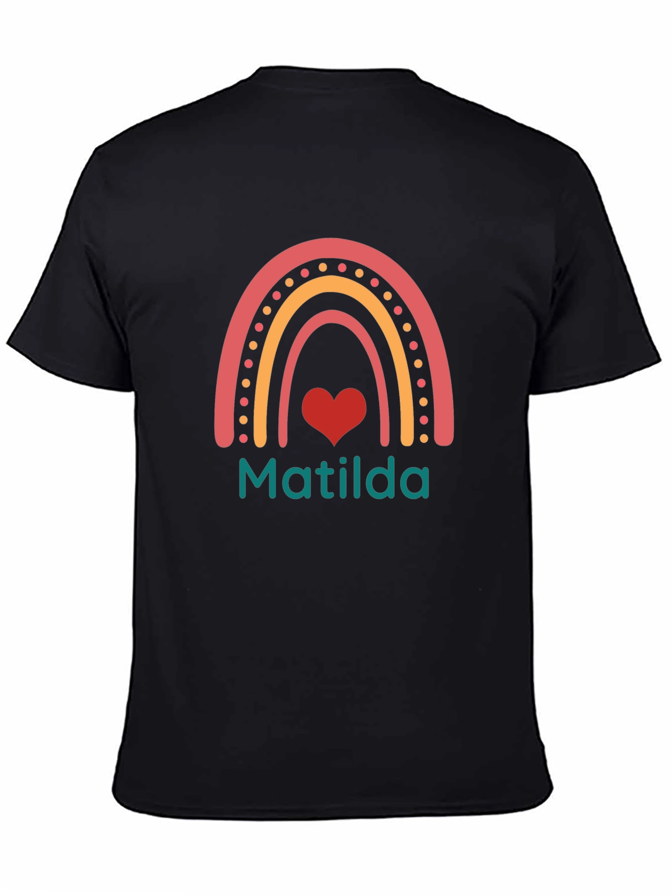 Matilda Rainbow Heart Personalized T-Shirt