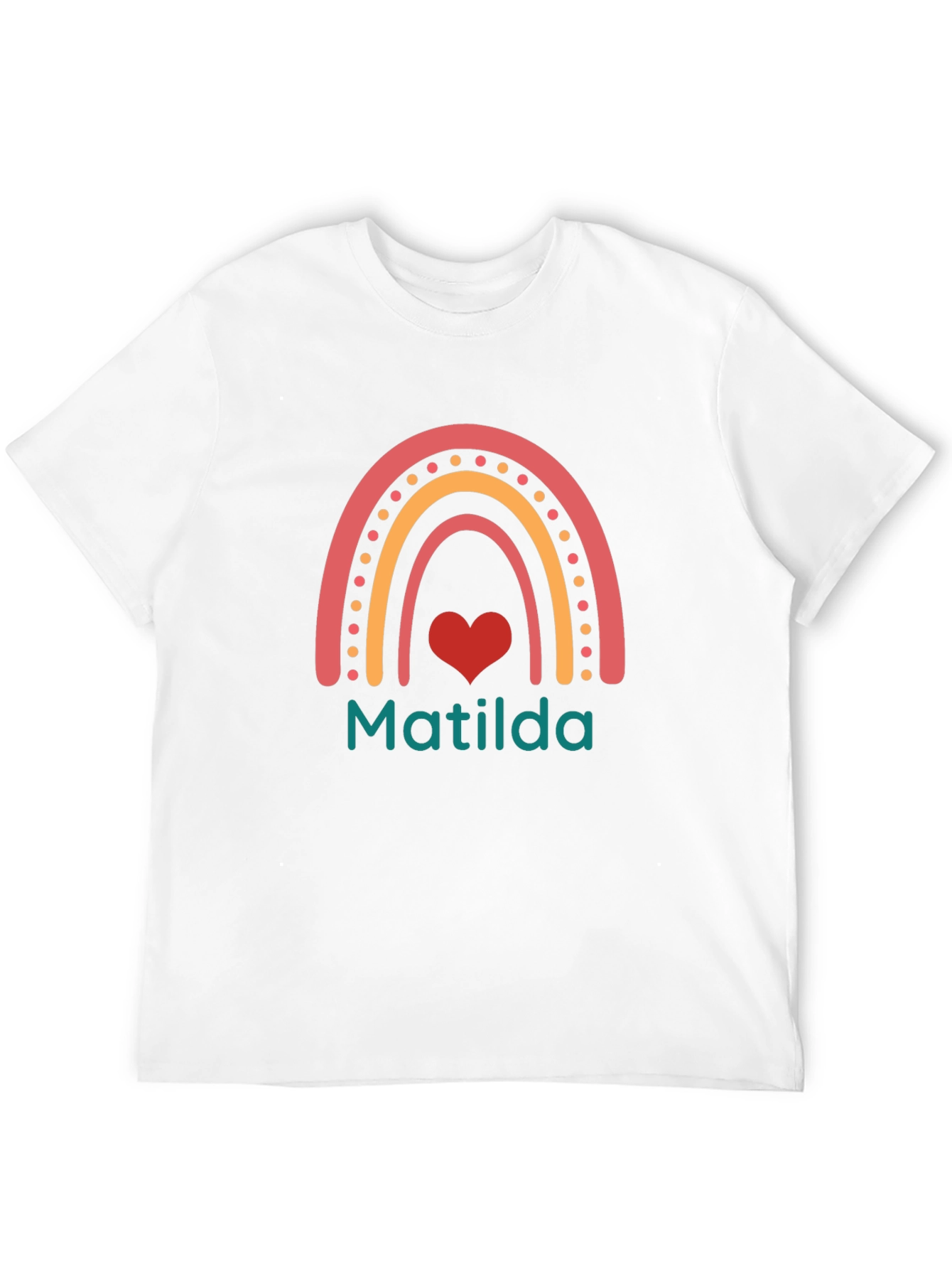 Matilda Rainbow Heart Personalized T-Shirt