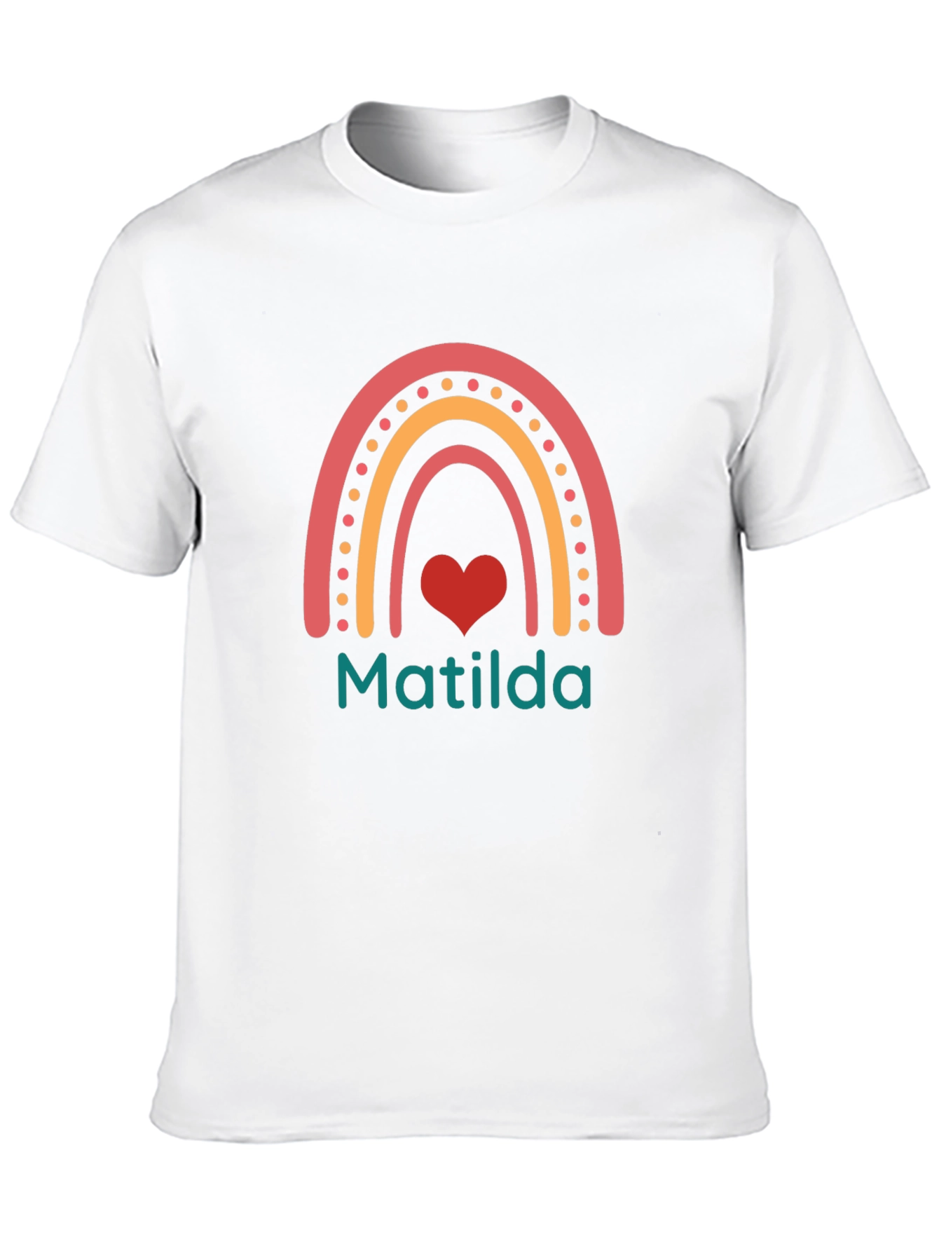 Matilda Rainbow Heart Personalized T-Shirt