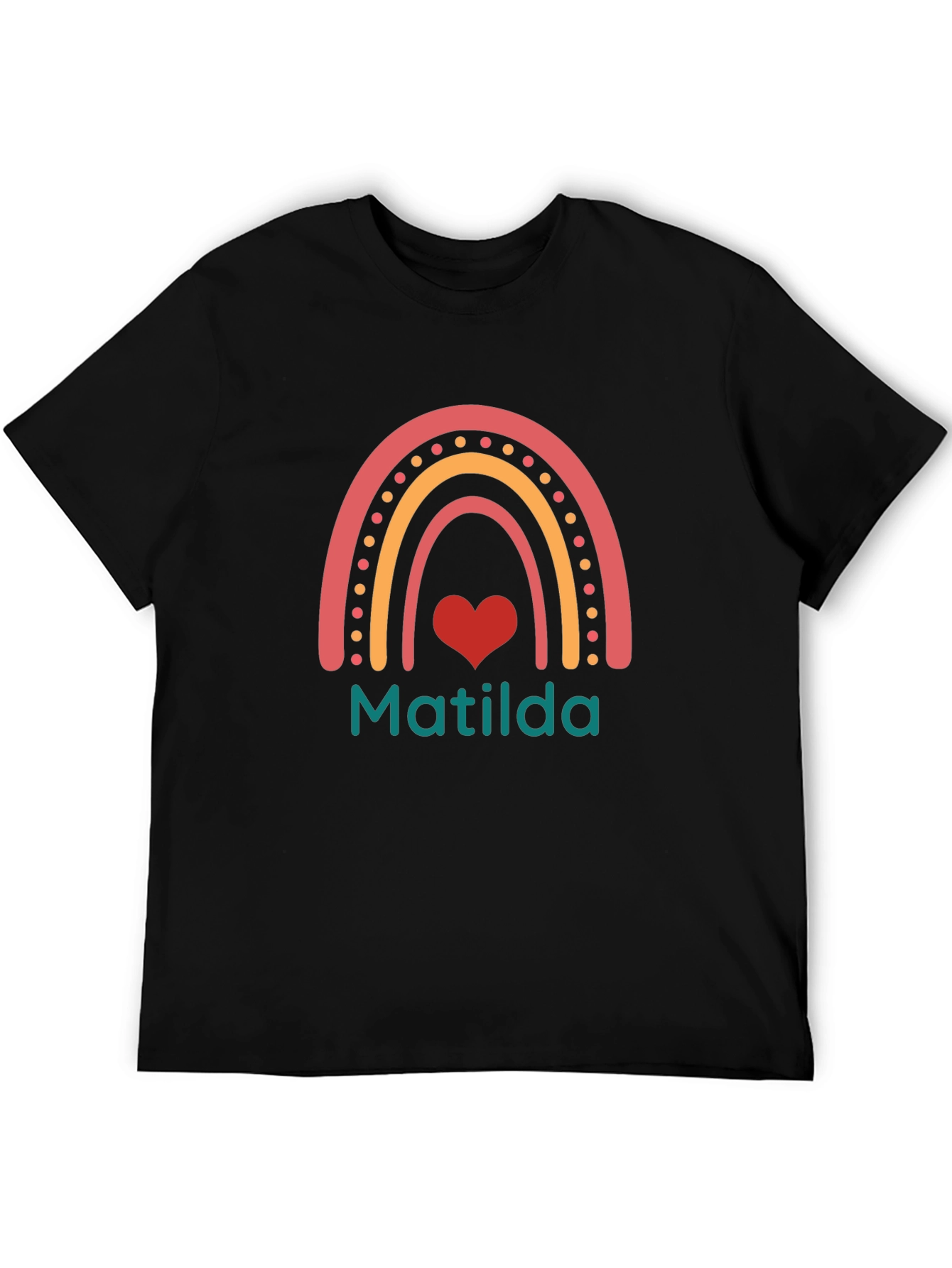 Matilda Rainbow Heart Personalized T-Shirt