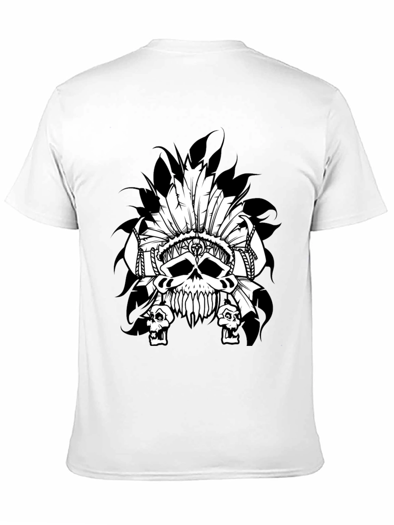 Skull Headdress Graphic T-Shirt - Black