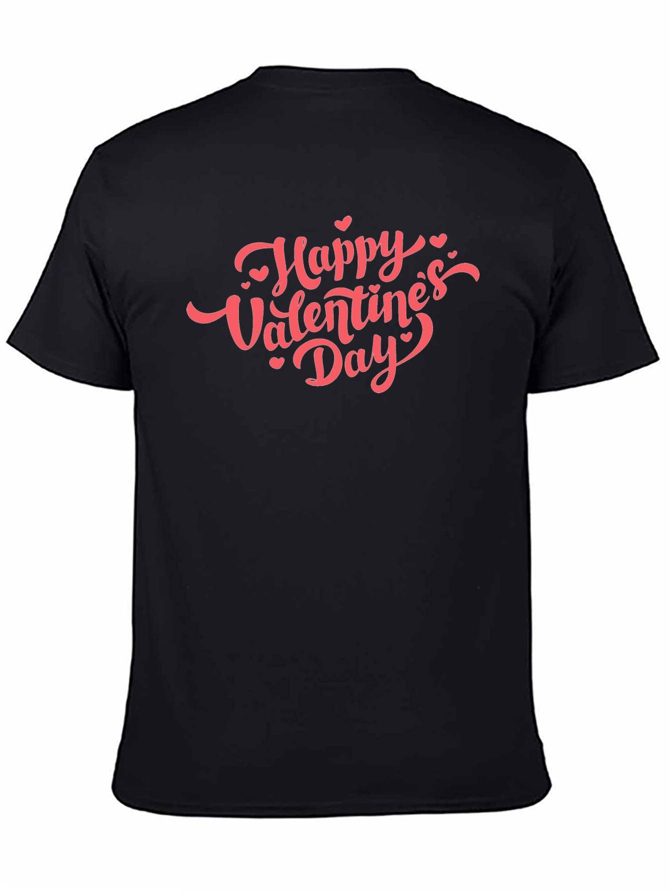 Happy Valentines Day Graphic Tee - Black