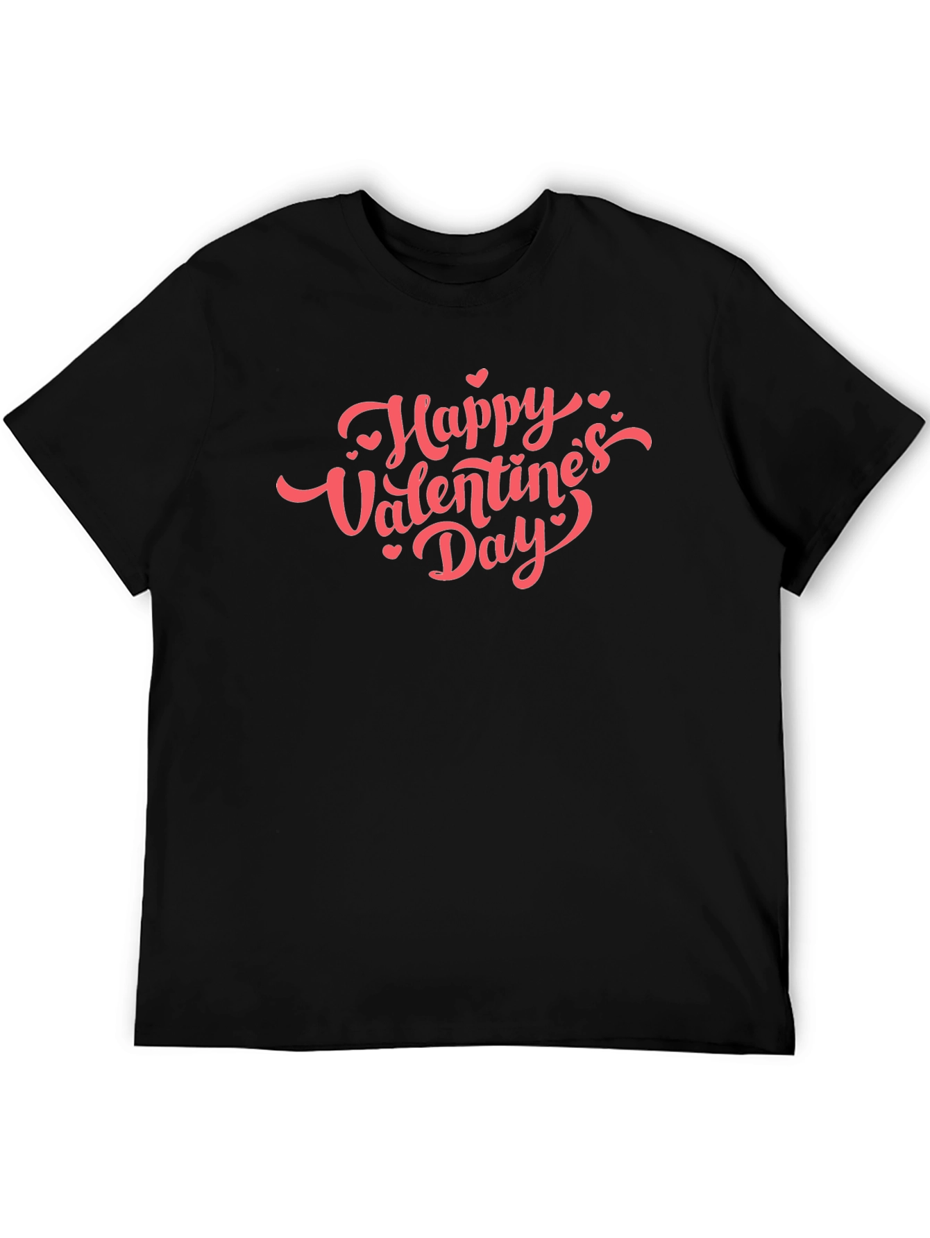 Happy Valentines Day Graphic Tee - Black